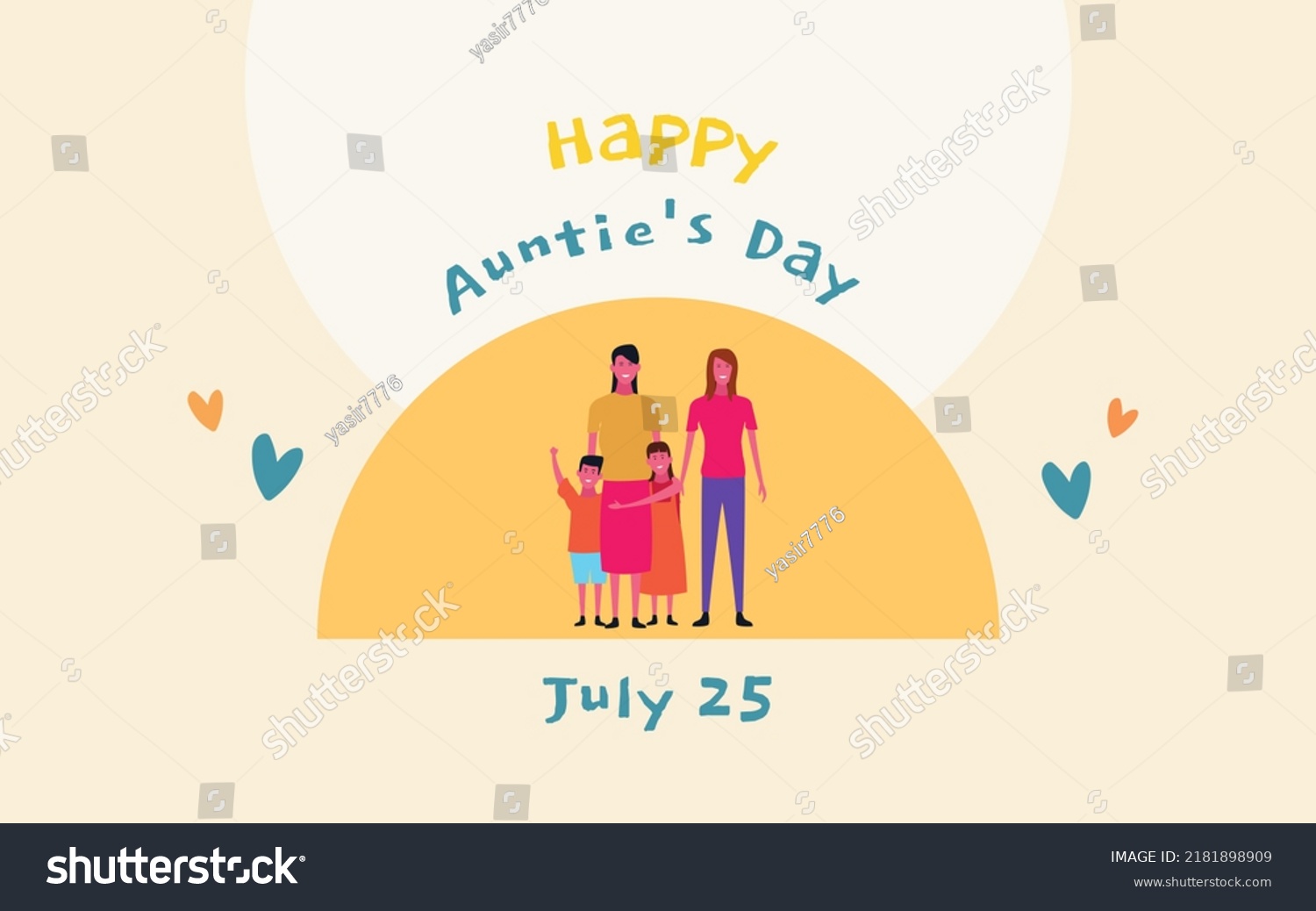 Happy Aunties Day On July 25 库存插图 2181898909 Shutterstock