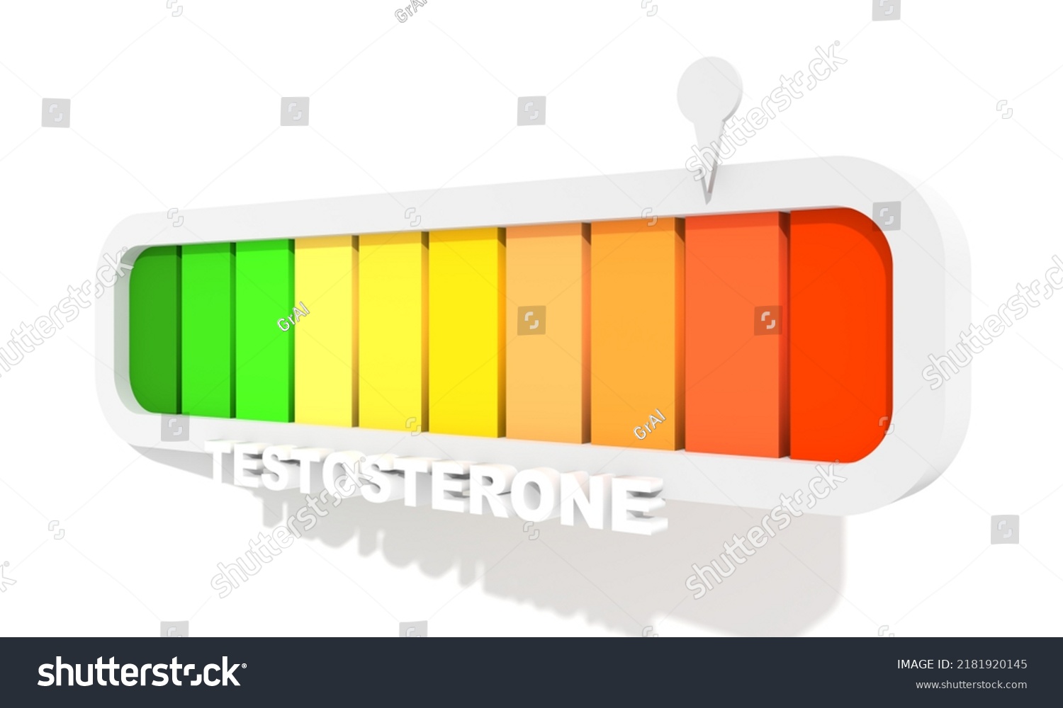 Hormone Testosterone Level Measuring Scale Color Stock Illustration