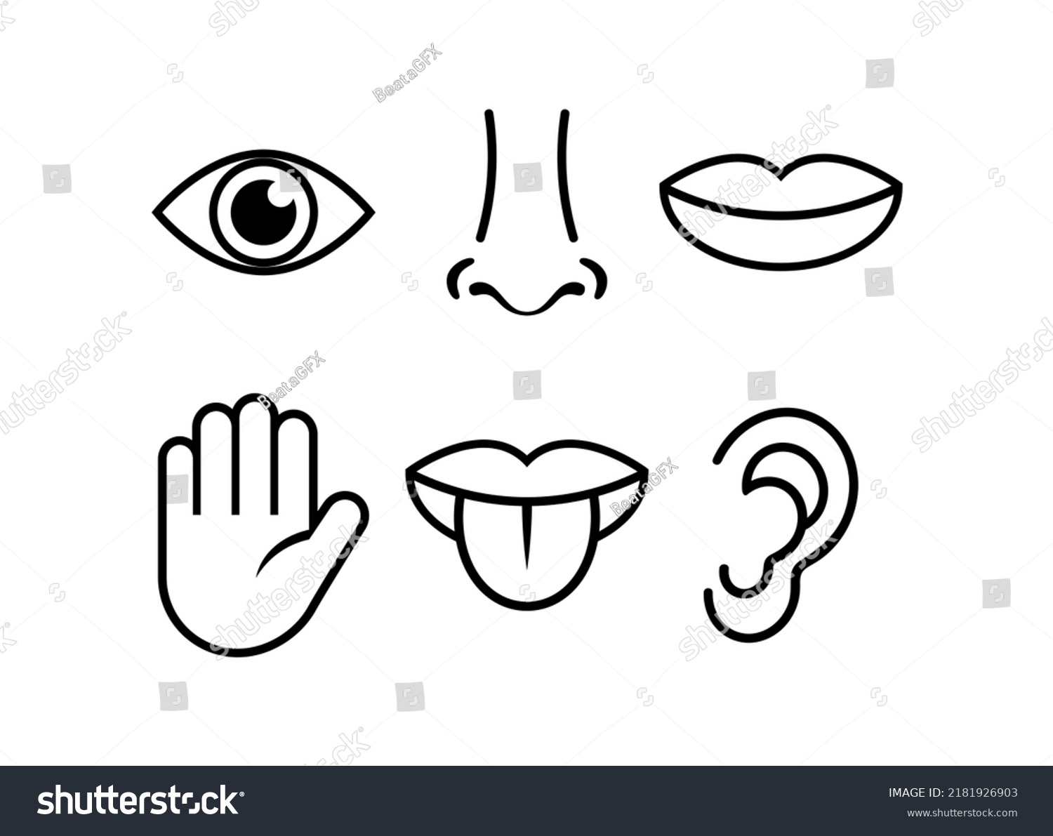 Human Body Parts Simple Outline Icon Stock Vector (Royalty Free ...