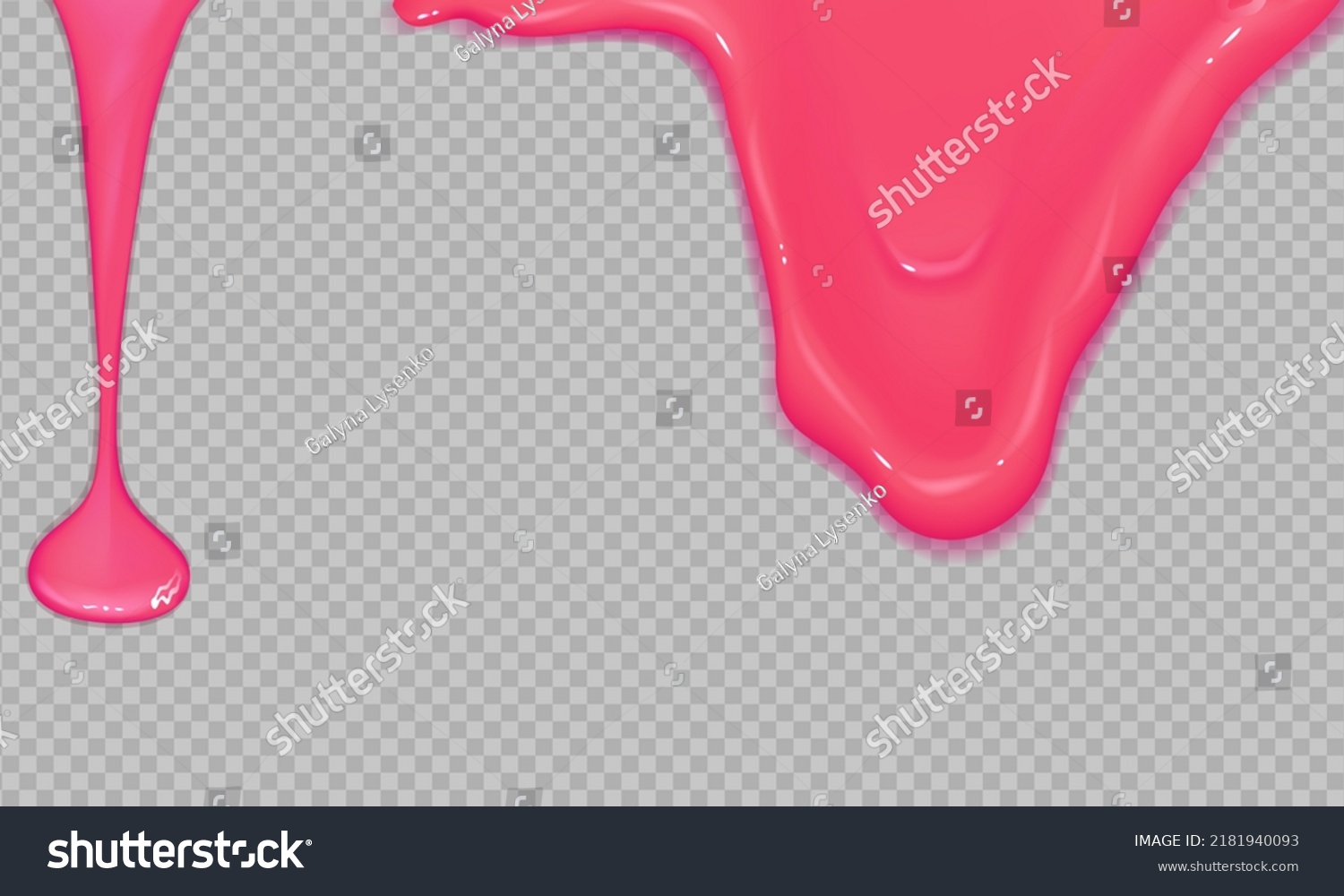 Flowing Realistic Pink Sweet Melting Icing Stock Vector Royalty Free