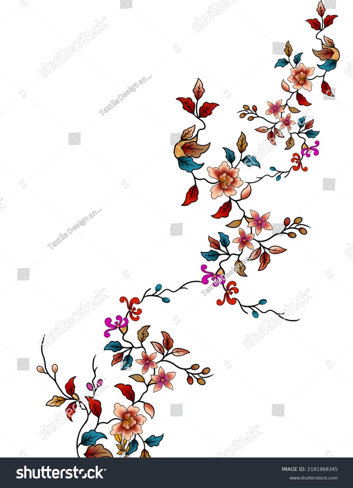 Unique Digital Traditional Geometric Ethnic Border Stock Illustration ...