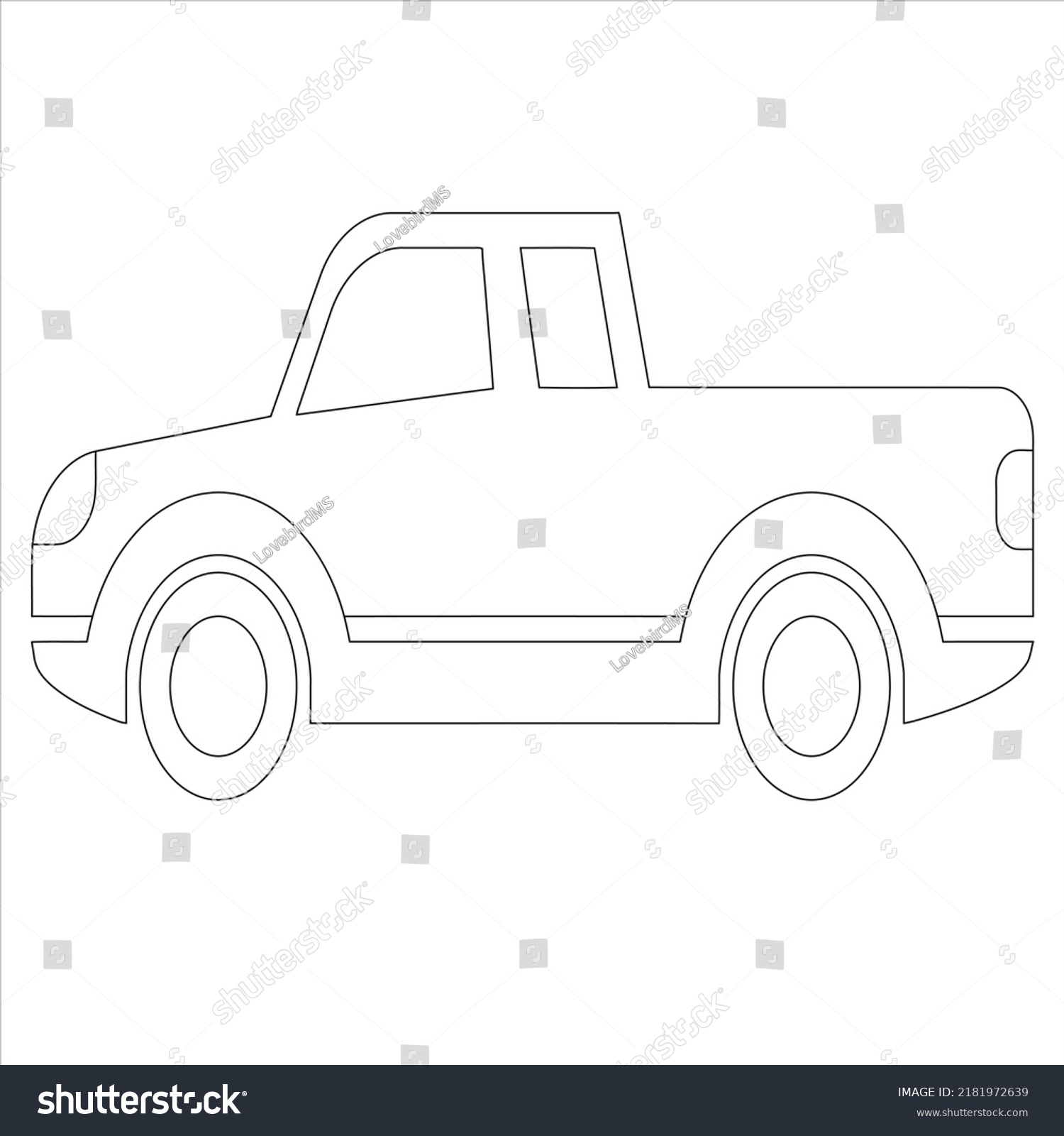 Car Line Vector Illustration Isolated On Stock Vector (Royalty Free