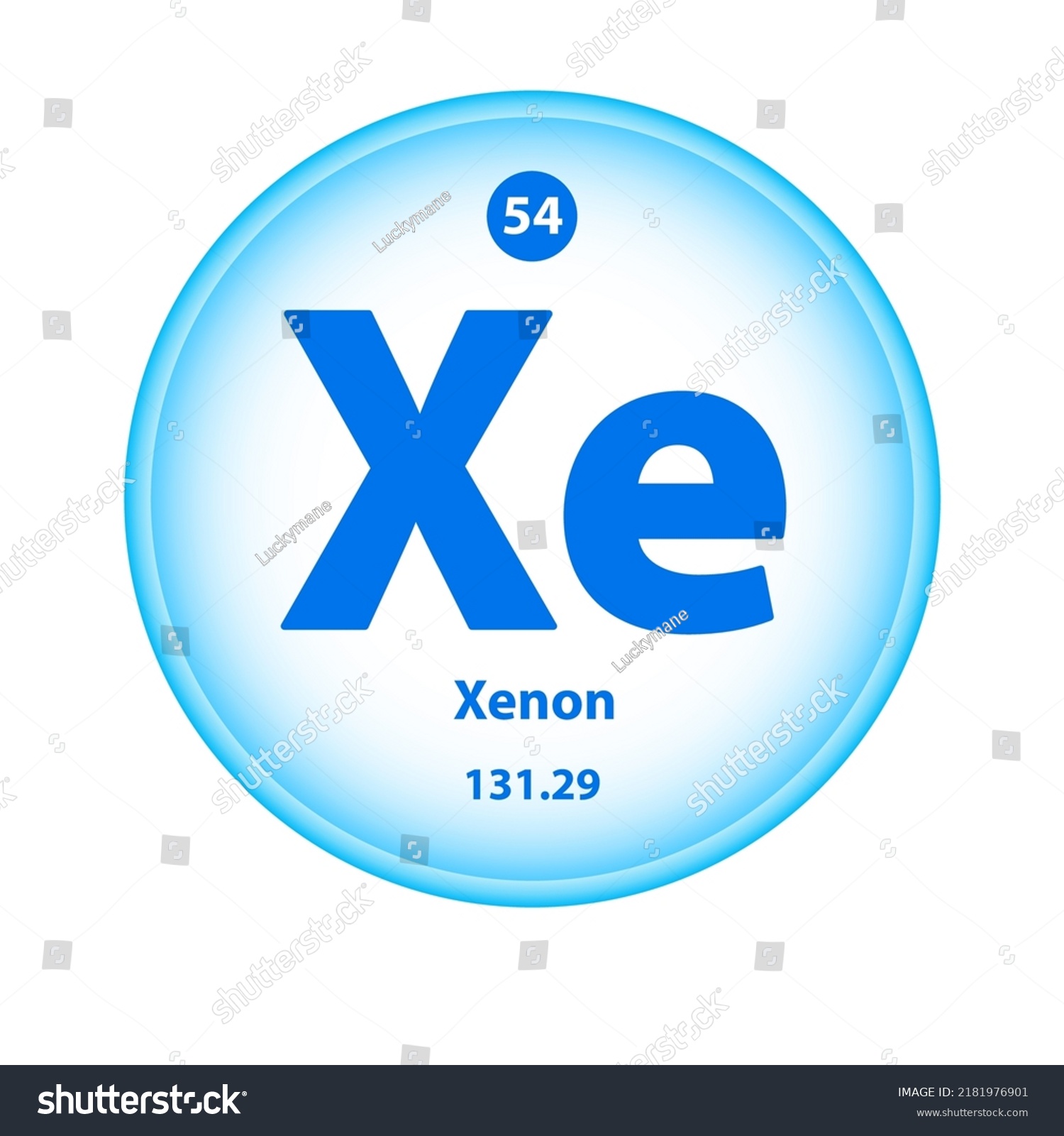 Structure Chemical Element Xenon Xe Symbol Stock Vector (Royalty Free ...