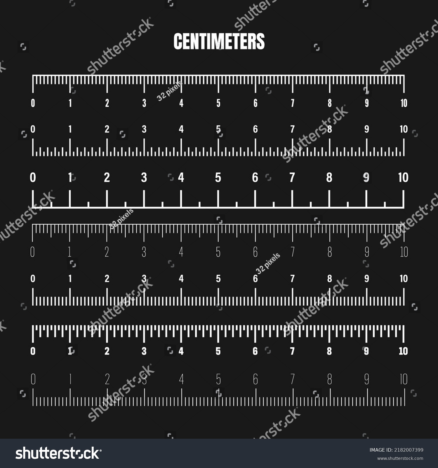 Realistic White Centimeter Scale Measuring Length Stock Vector (Royalty ...