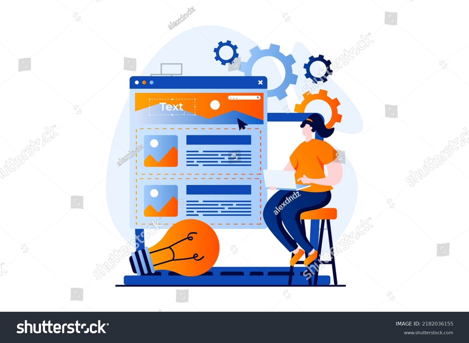 Ui Ux Design Concept People Scene Stock Vector (Royalty Free ...