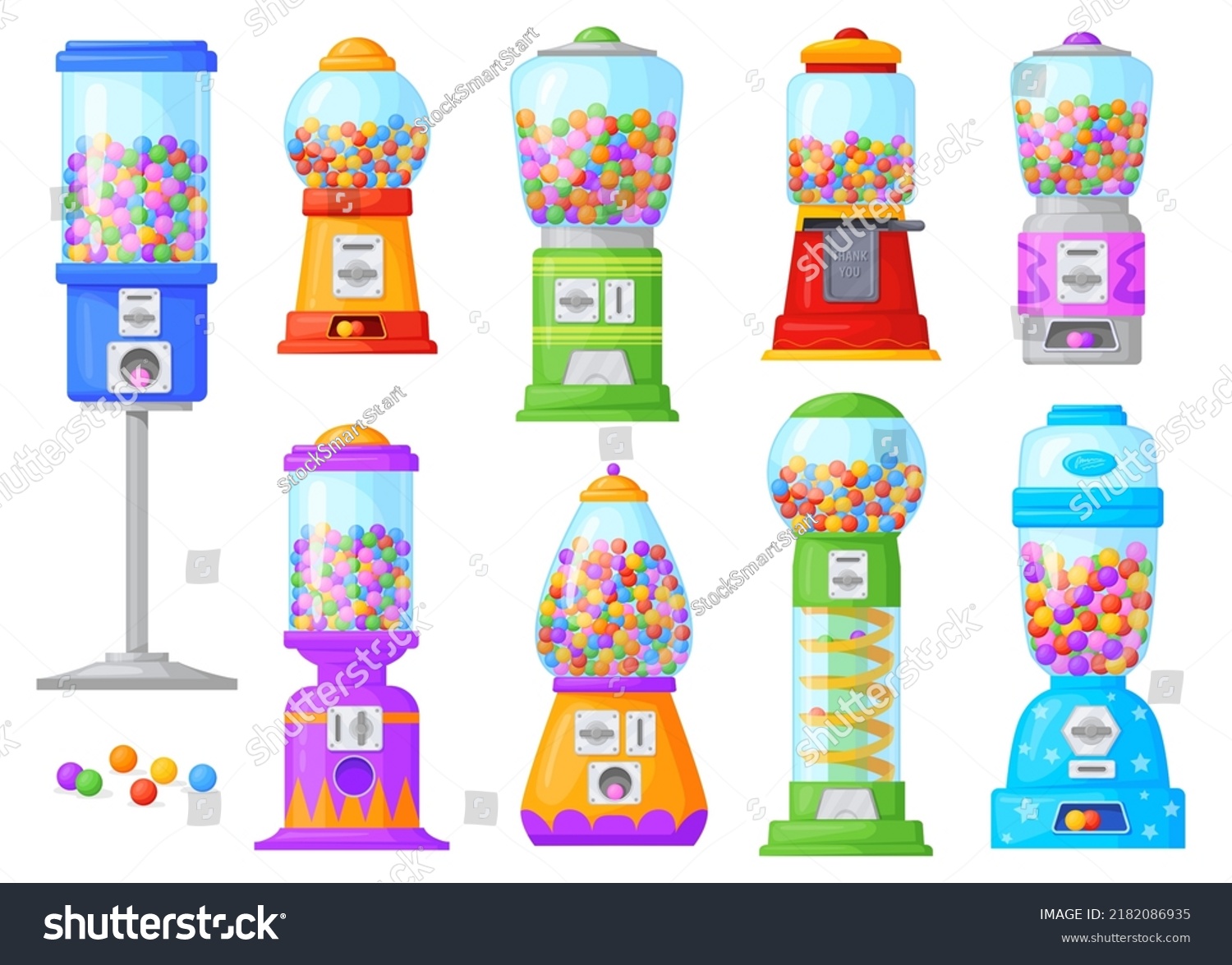 Bubblegum Machines Gumball Machine Bubble Gum Stock Vector (Royalty ...