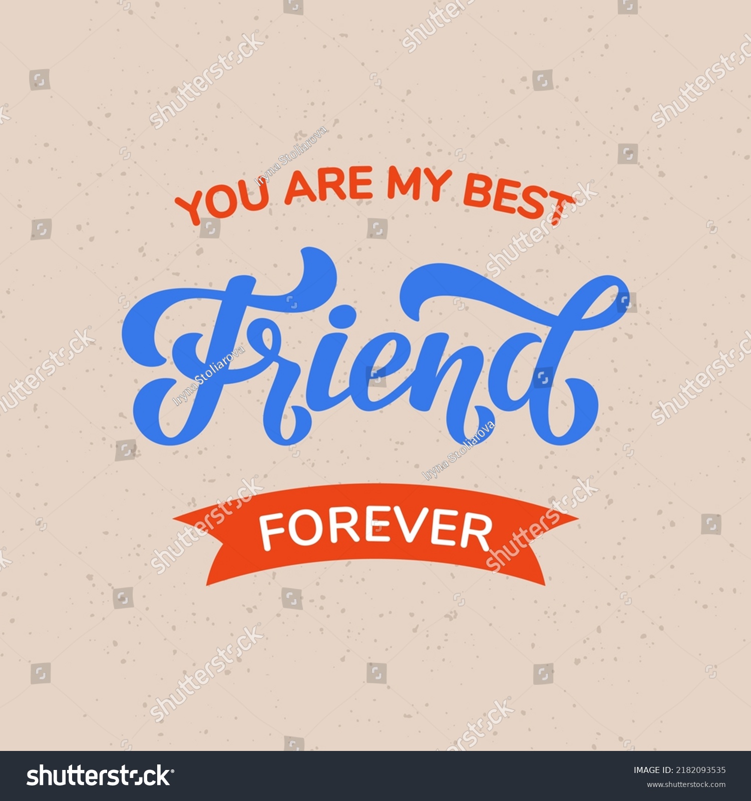 Best Friends Forever Vector Lettering Illustration Stock Vector