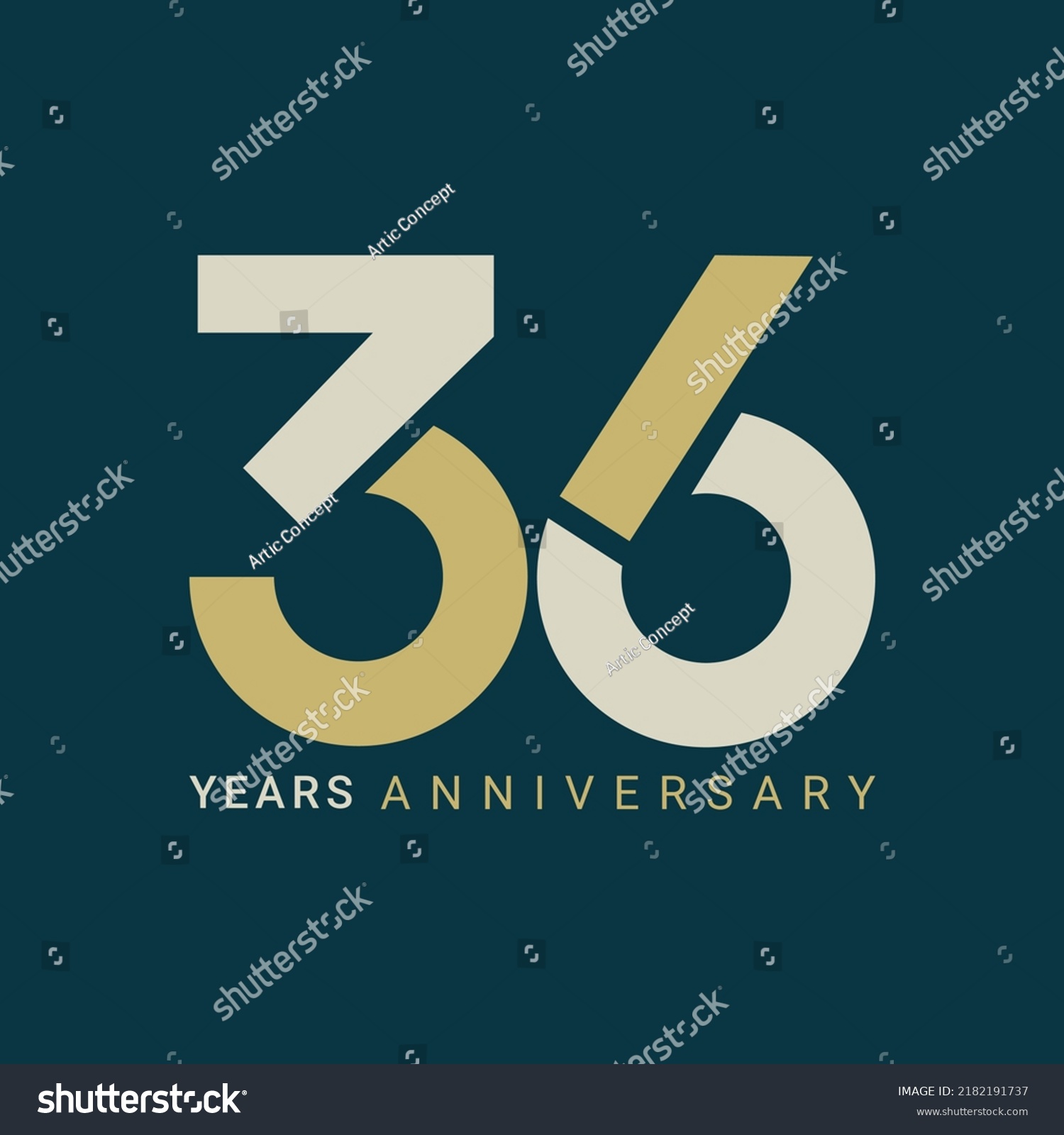 36 Year Anniversary Logo Golden Color Stock Vector (Royalty Free ...