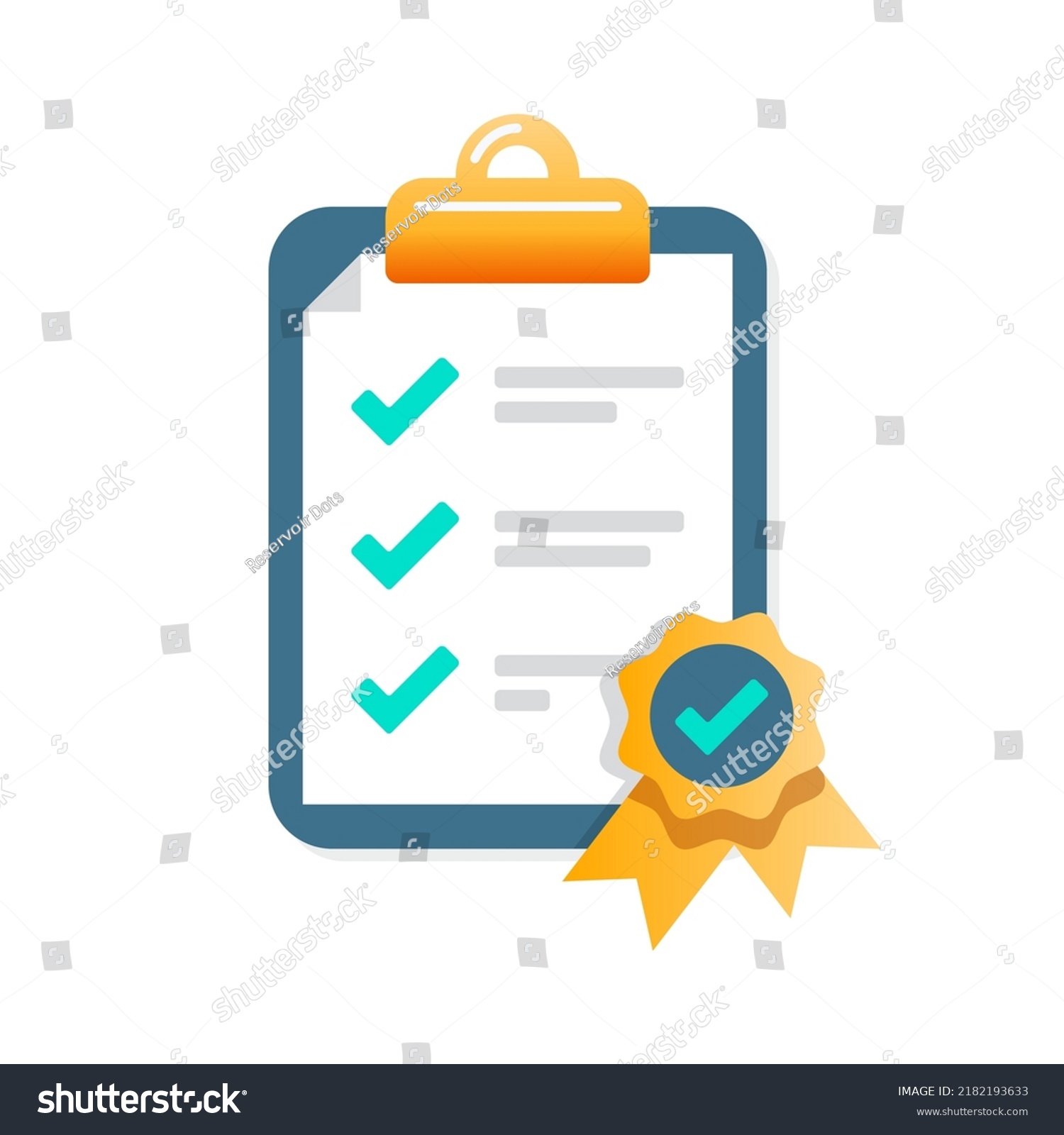 Checklist Certified Completed Flat Design Vector Stock Vector (Royalty ...