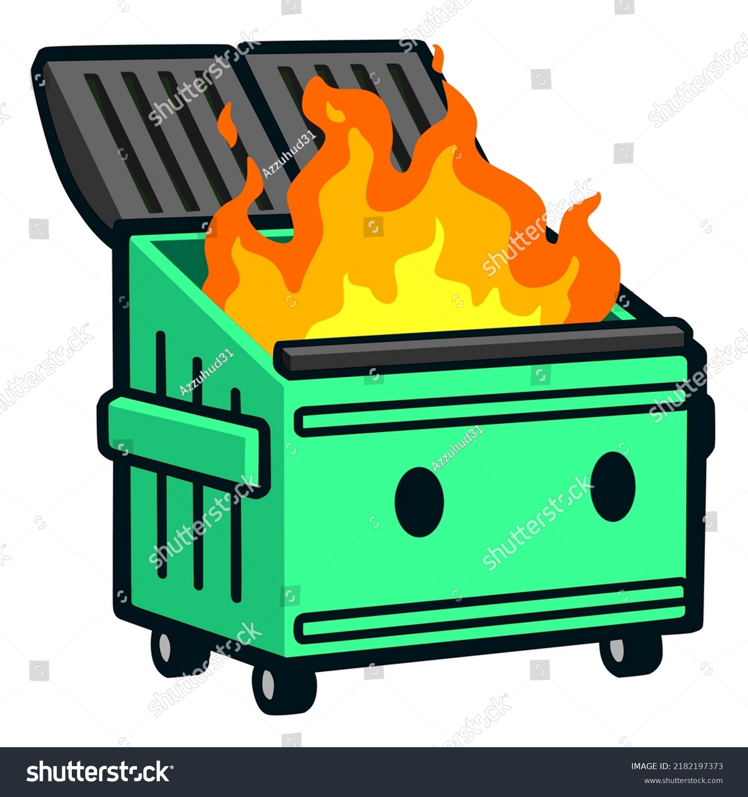 Dumpster Cartoon Emote Vector Illustration Stock Vector (Royalty Free ...