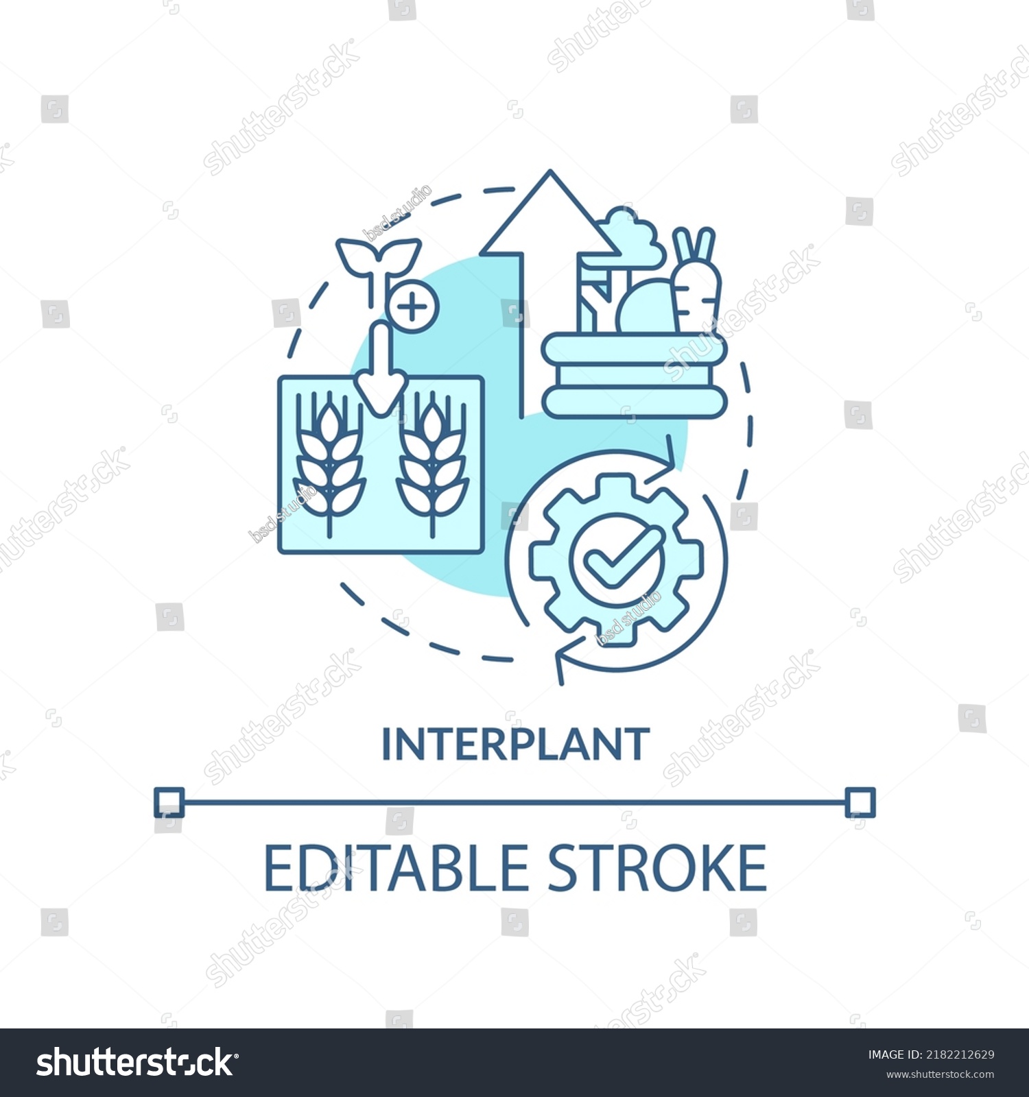 Interplant Turquoise Concept Icon Plant Multiple Stock Vector (Royalty ...