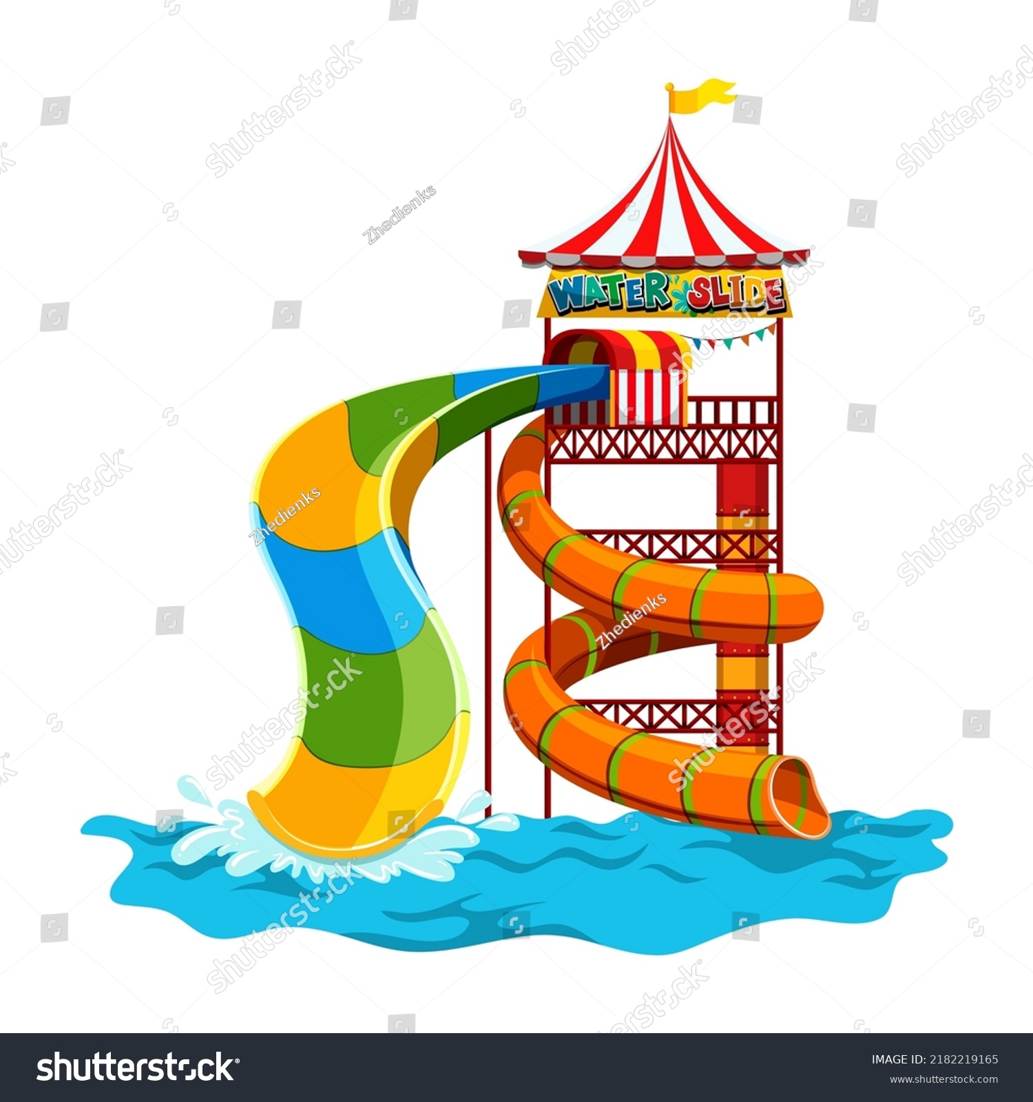 Water Slide Vector Illustration Isolated On Stock Vector Royalty Free