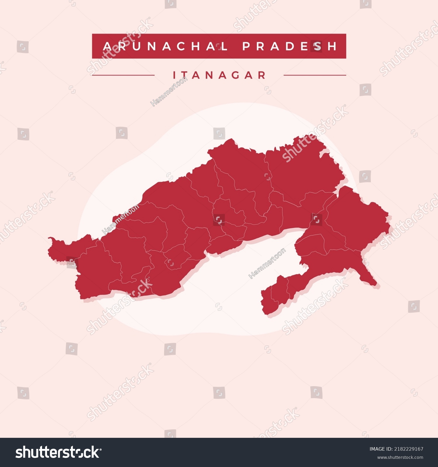 National Map Arunachal Pradesh Arunachal Pradesh Stock Vector Royalty Free 2182229167