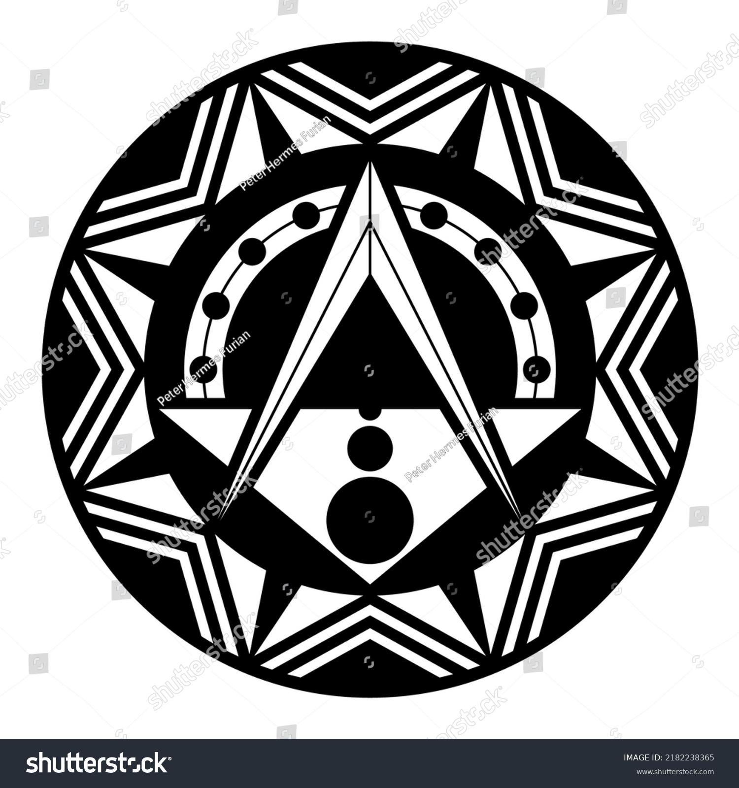 Square Compasses Sign Disk Octagonal Pattern Stock Vector (Royalty Free ...