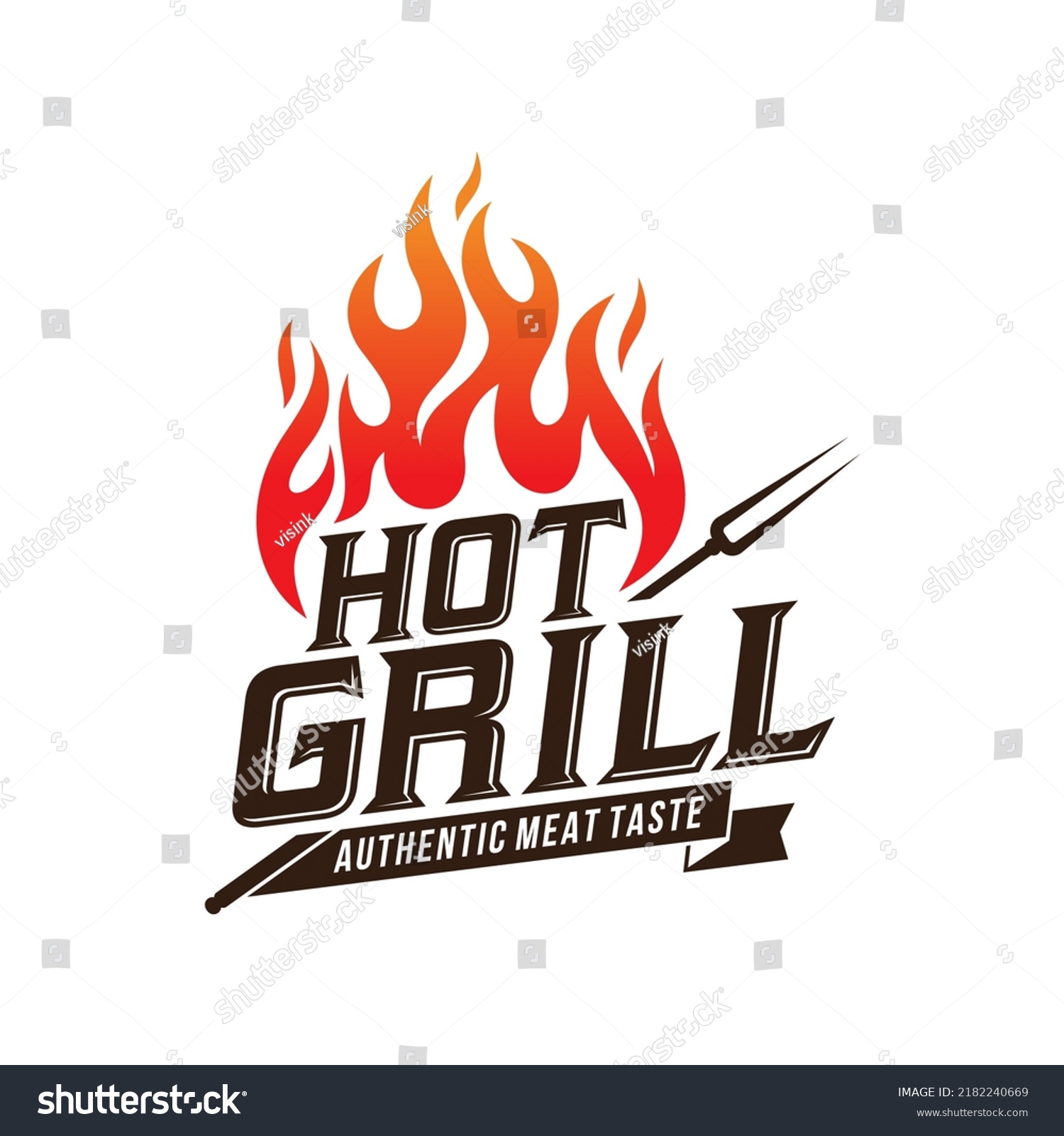 Vintage Grilled Barbecue Logo Retro Bbq Stock Vector (Royalty Free ...