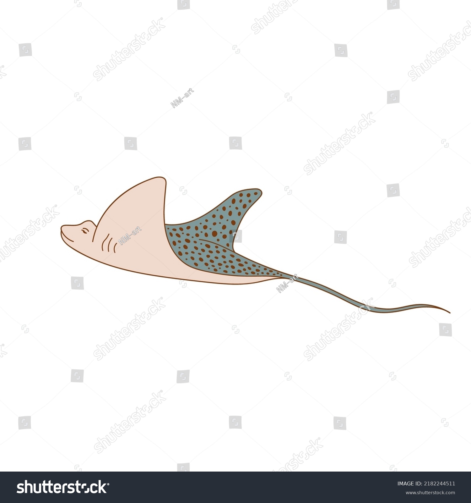 Modern Illustration Stingray Isolated On White Stock Vector (Royalty ...