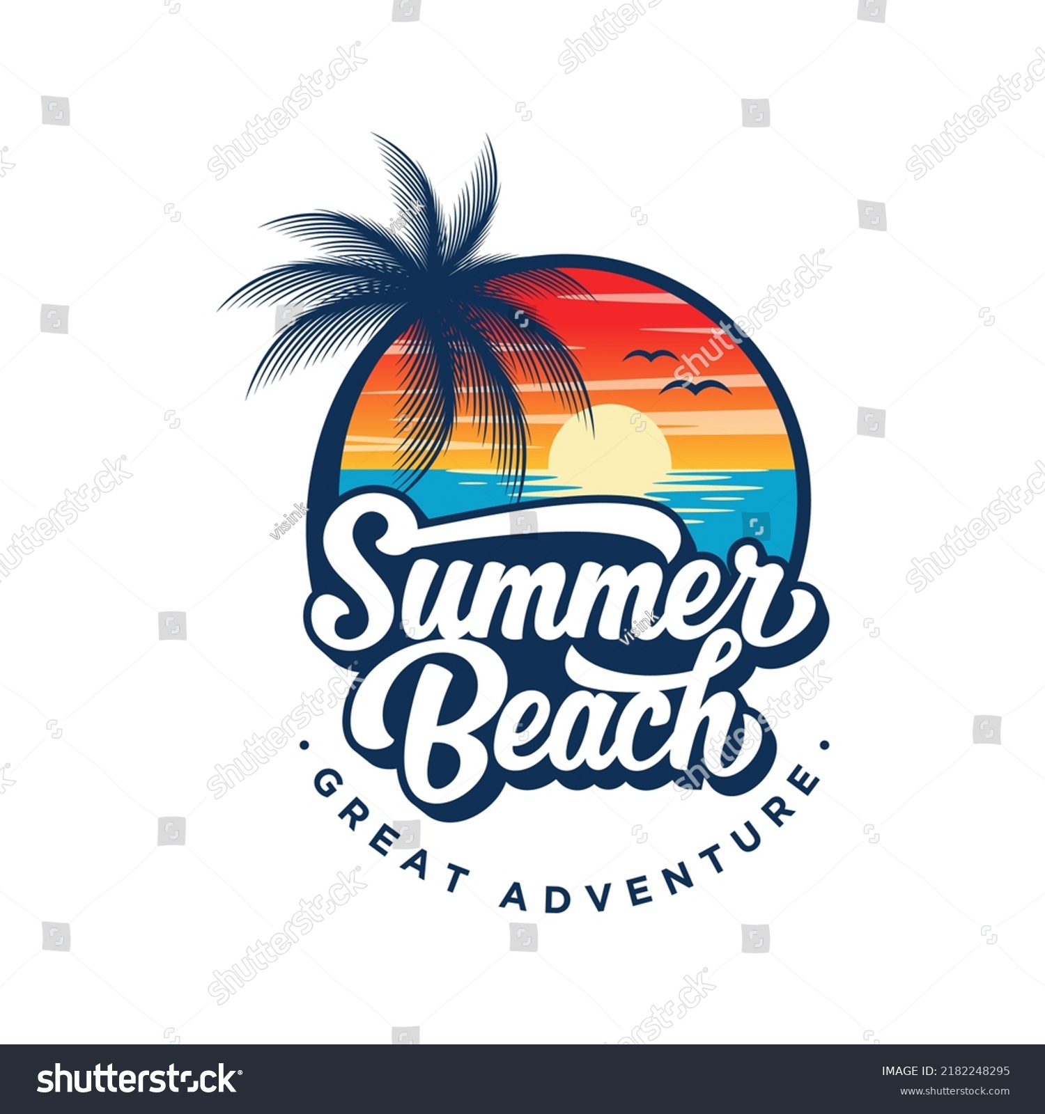 Summer Beach Logo Vector Illustration Stock Vector (Royalty Free ...