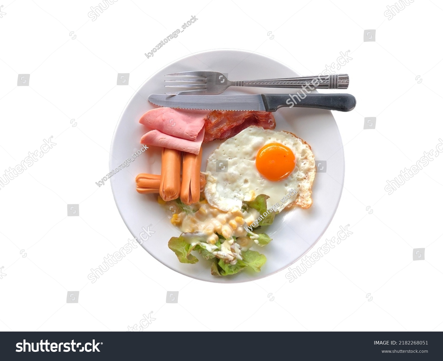 American Breakfast Menu Set Isolated On Stock Photo 2182268051 ...