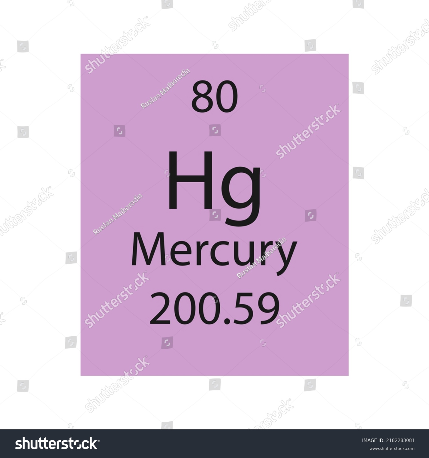 Mercury Symbol Chemical Element Periodic Table Stock Vector (Royalty ...