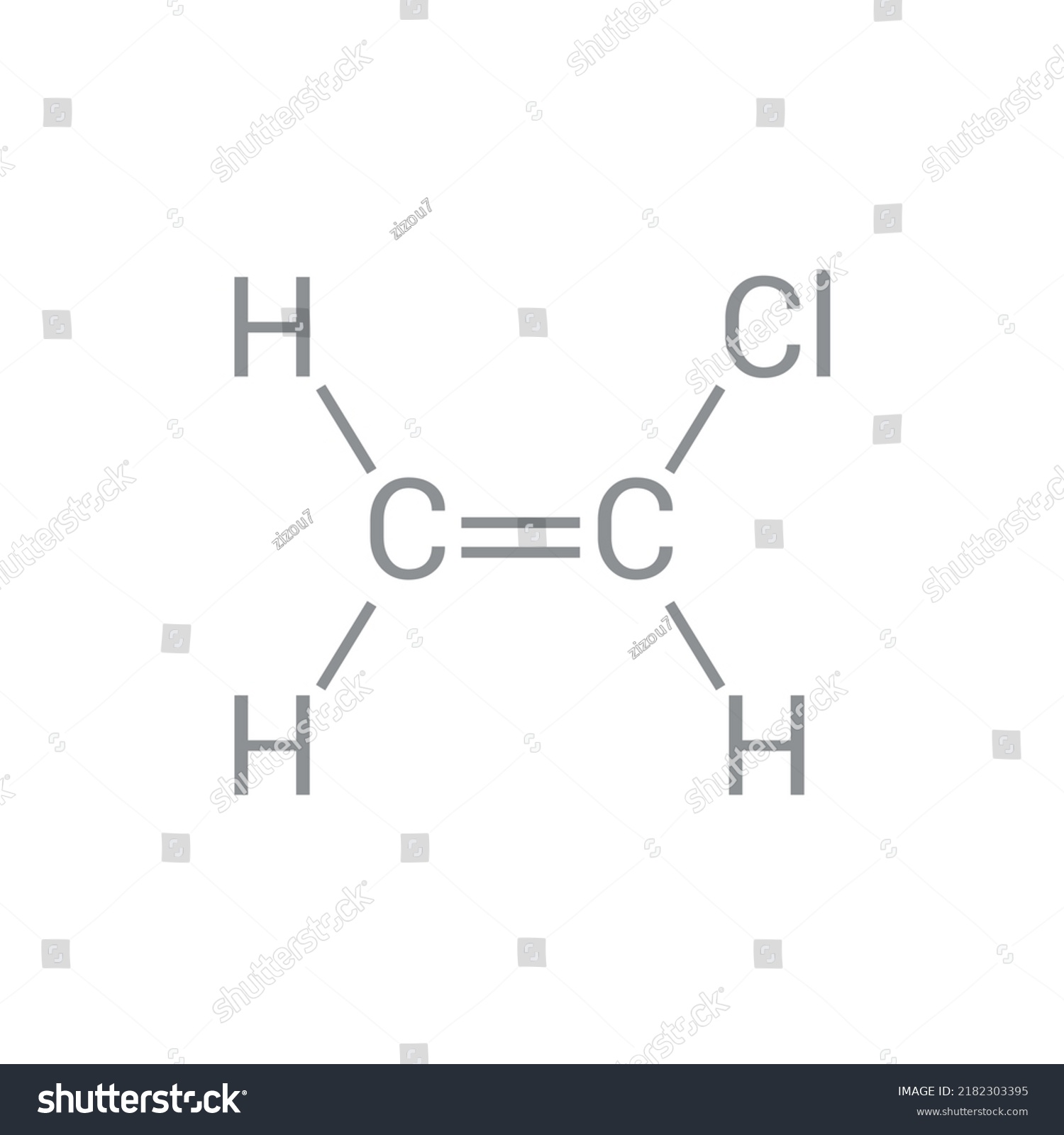 Chemical Structure Vinyl Chloride C2h3cl Stock Vector (Royalty Free ...