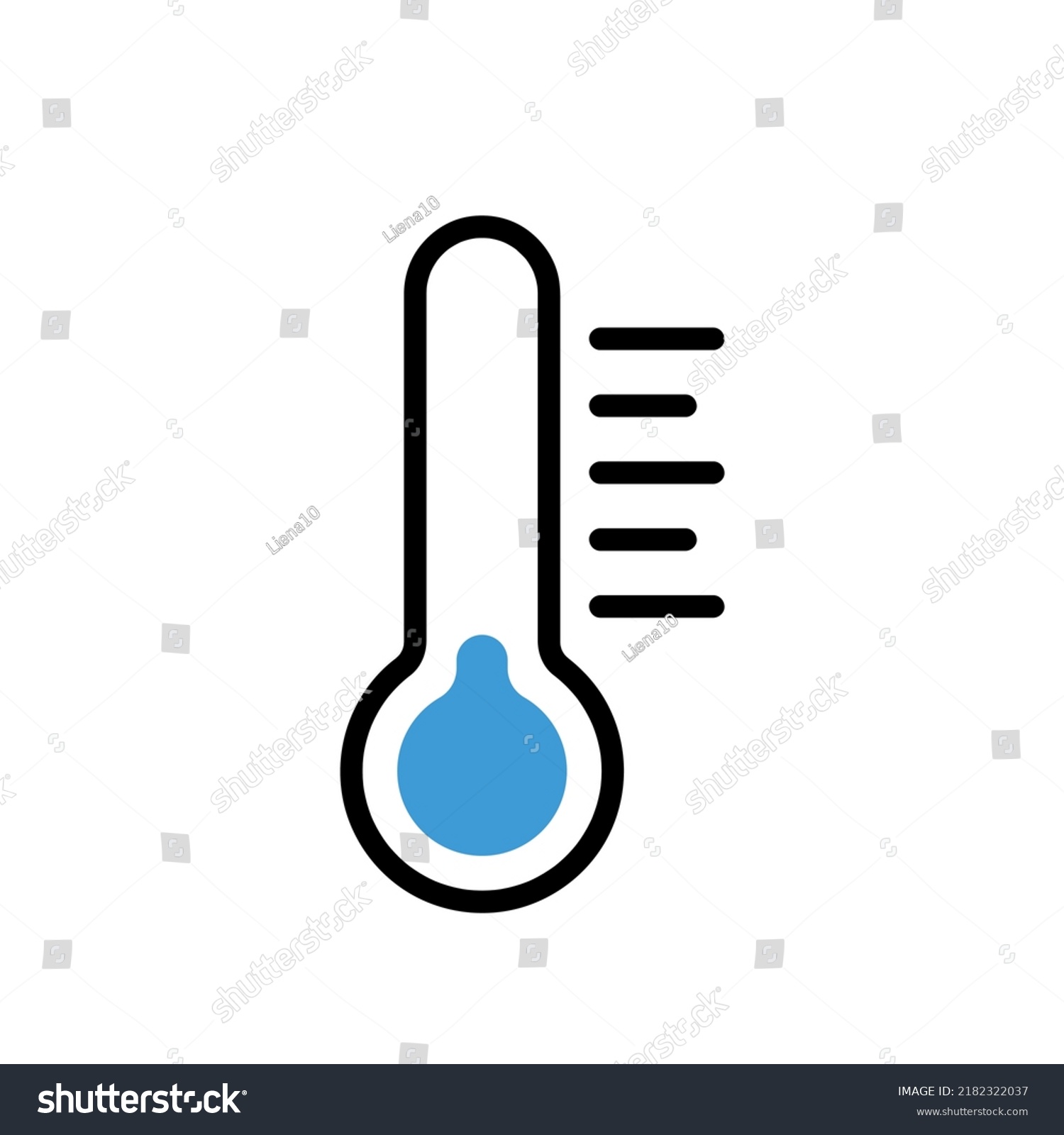 Thermometer Icon Cold Temperature Scale Symbol Stock Vector (Royalty ...