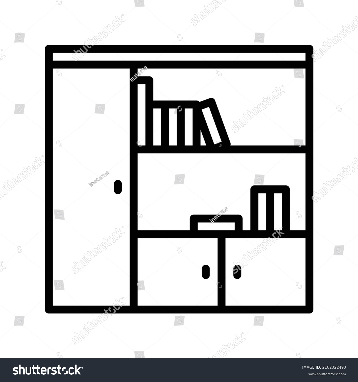 Shelves Icon Black Outline Vector Stock Vector (Royalty Free ...