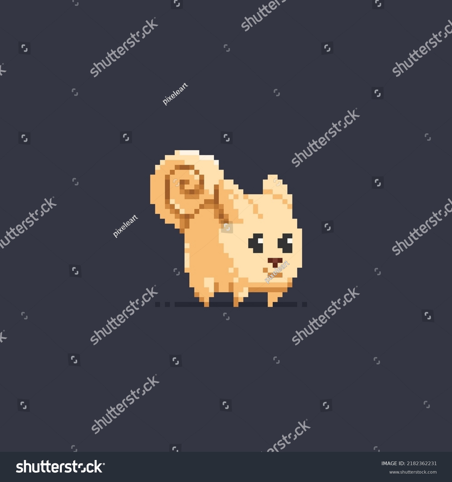 Cute Rabbit Unique Tail Pixel Art Stock Vector (Royalty Free ...