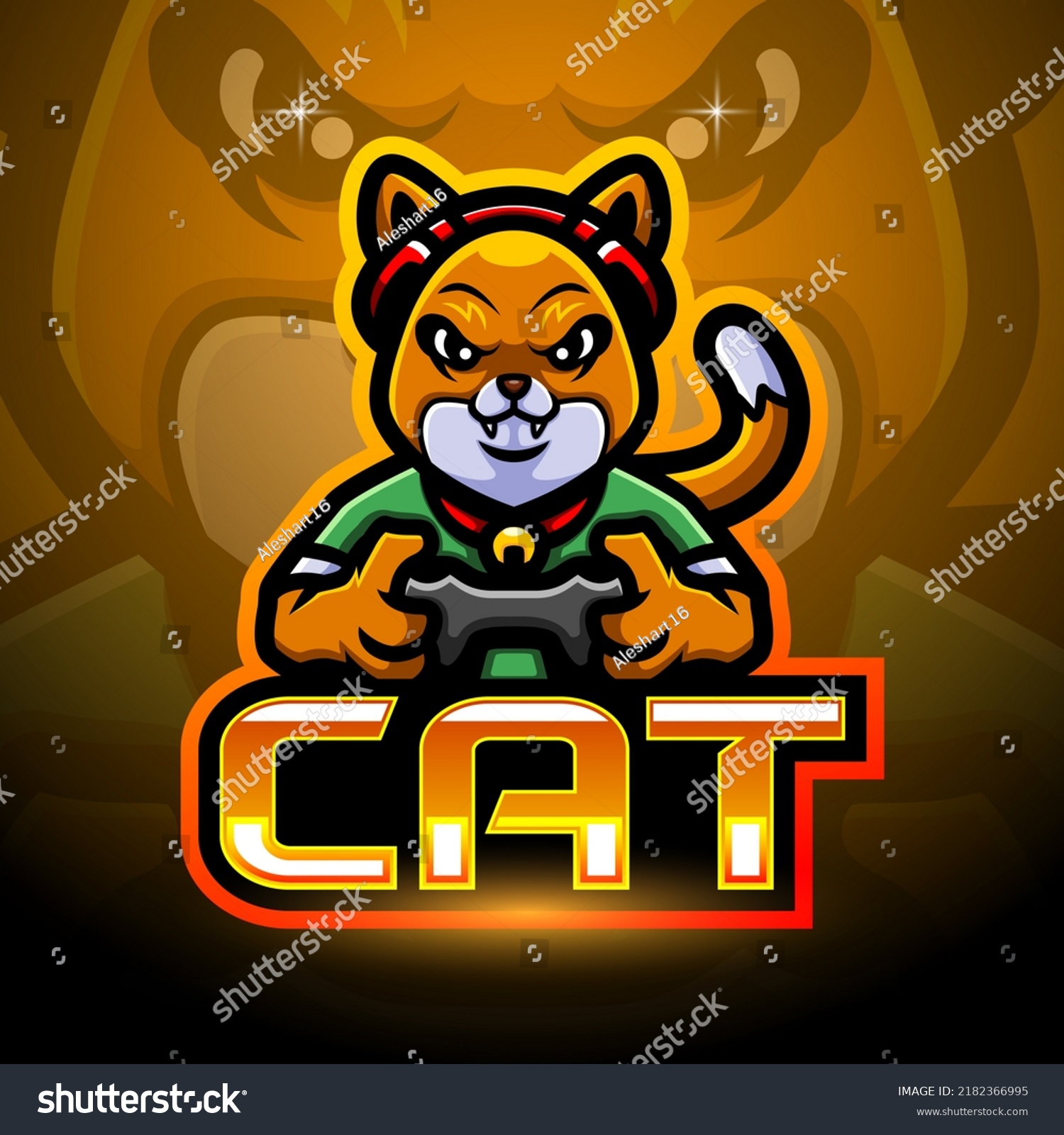 Cat Gaming Logo Mascot Design Stock Illustration 2182366995 | Shutterstock