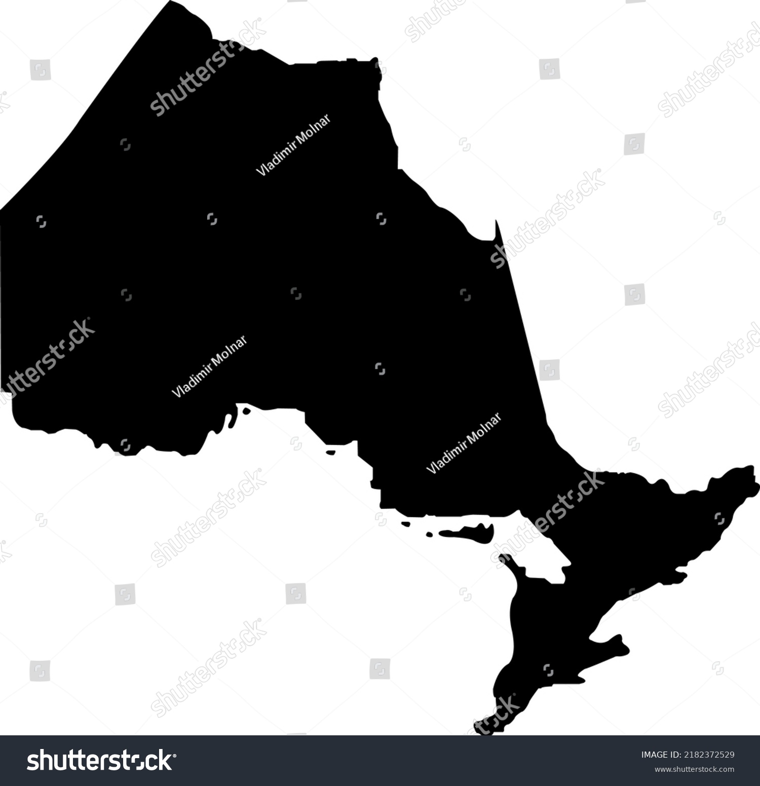 Vector Illustration Ontario Map Stock Vector (Royalty Free) 2182372529 ...