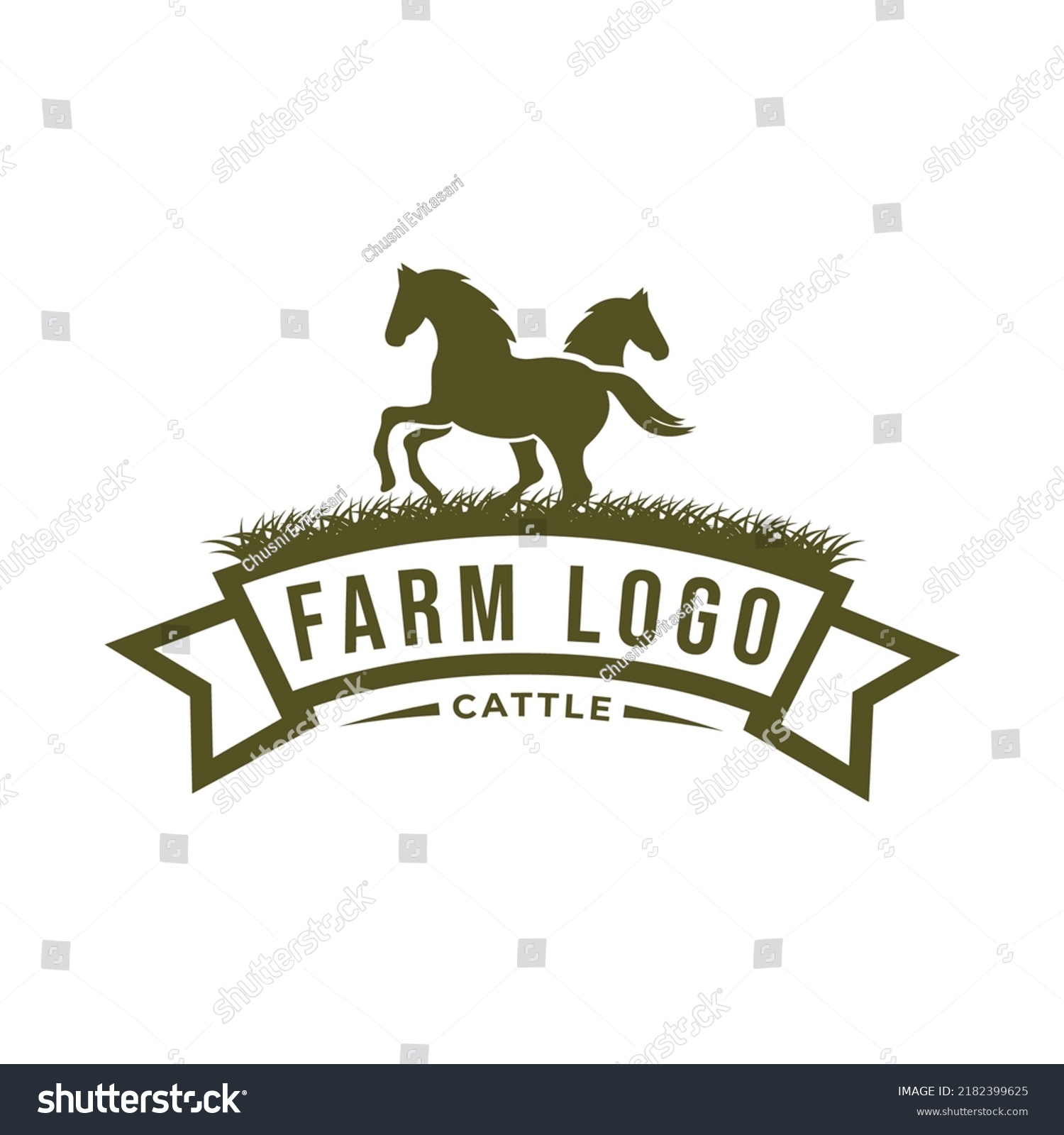 Ranch Farm Horse Logo Design Vector Stock Vector (Royalty Free ...