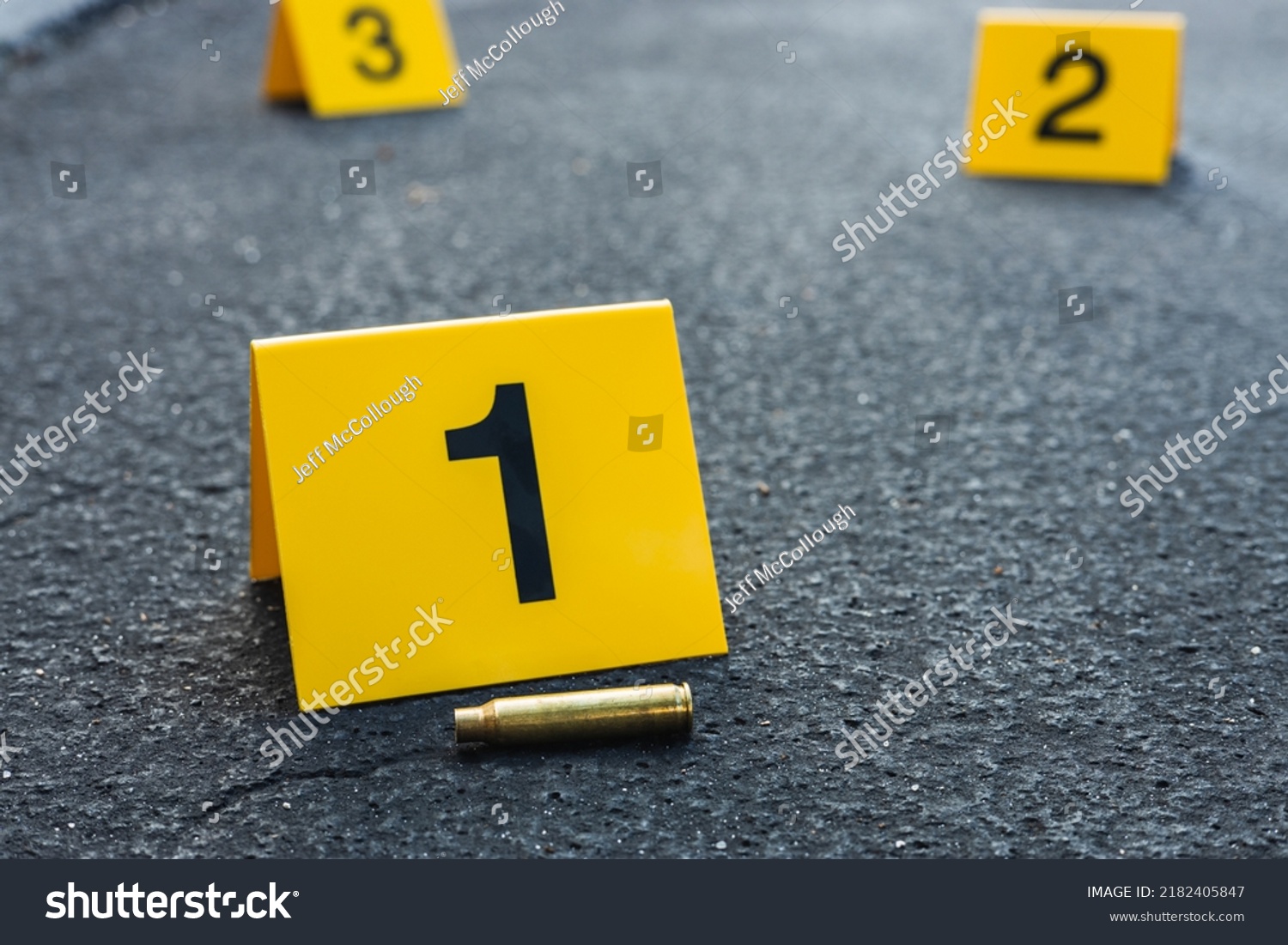 Group Yellow Crime Scene Evidence Markers Stock Photo 2182405847 ...