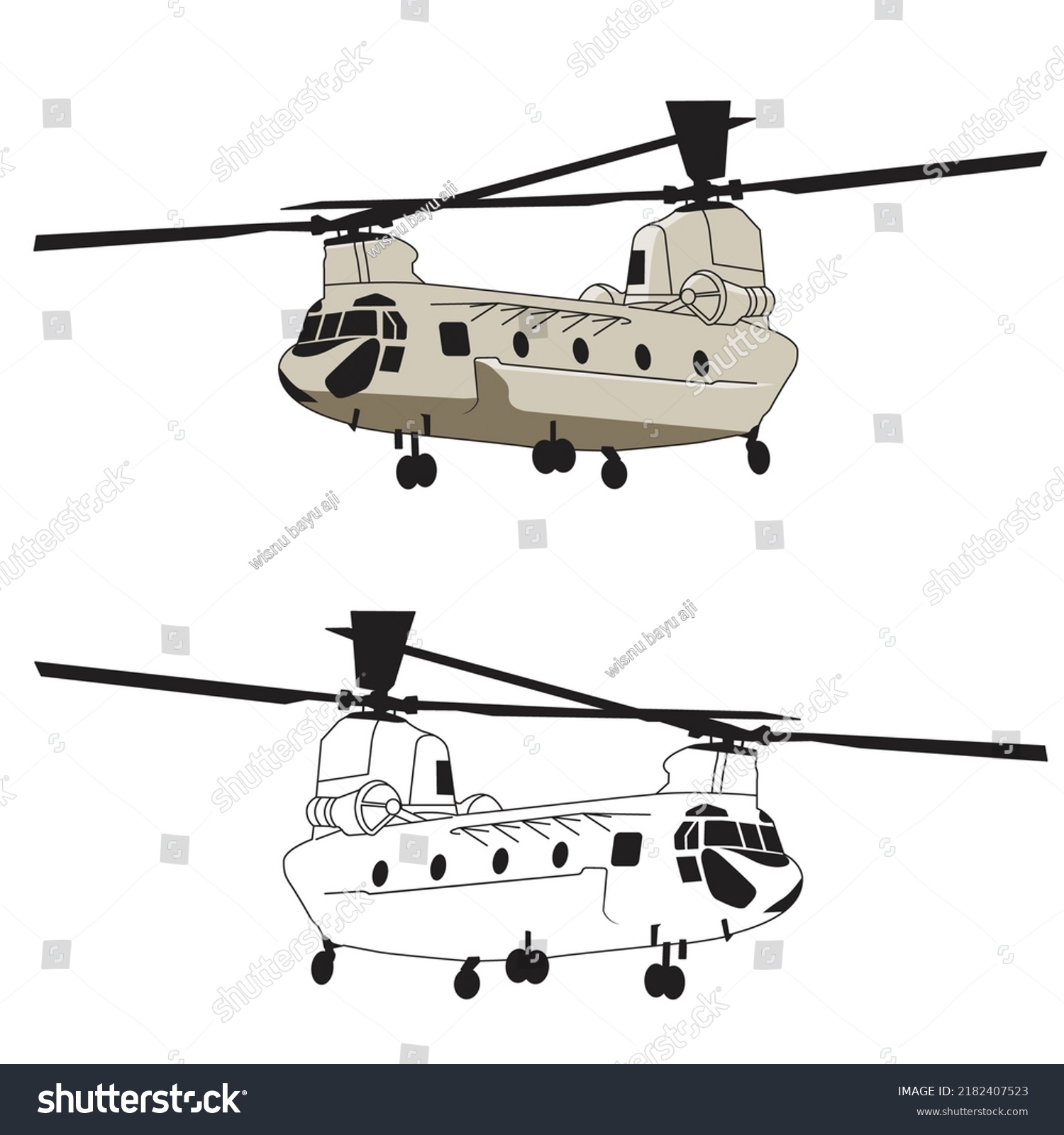 Chinook Military Transportation Vector Design Stock Vector (Royalty ...