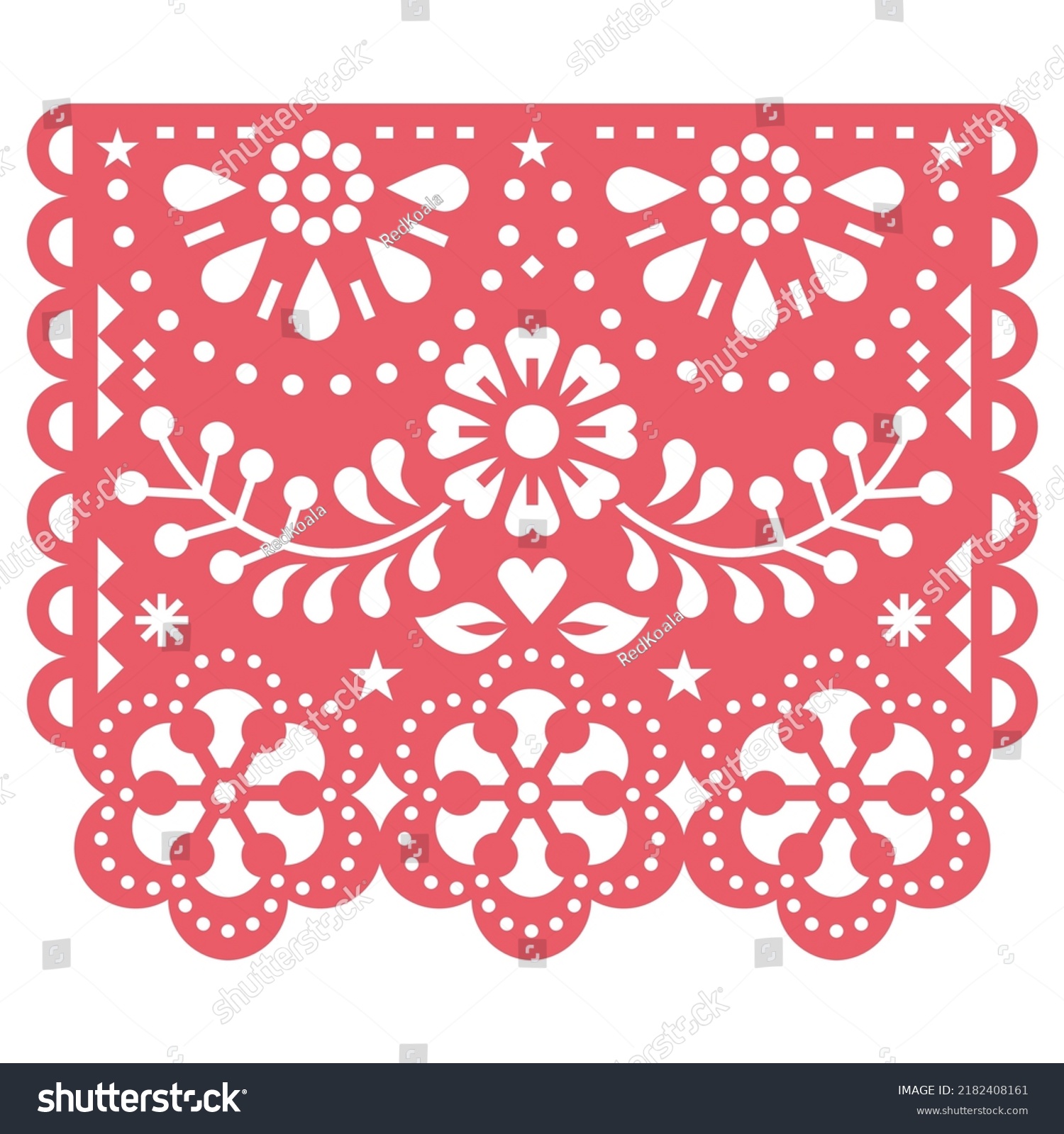 Mexican Traditional Papel Picado Vector Design Stock Vector (Royalty ...