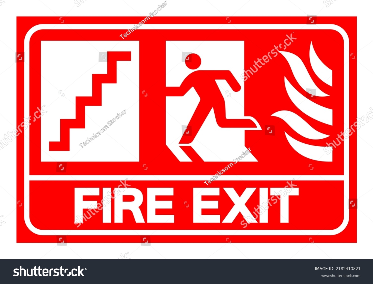 Fire Exit Symbol Sign Vector Illustration Stock Vector (Royalty Free ...