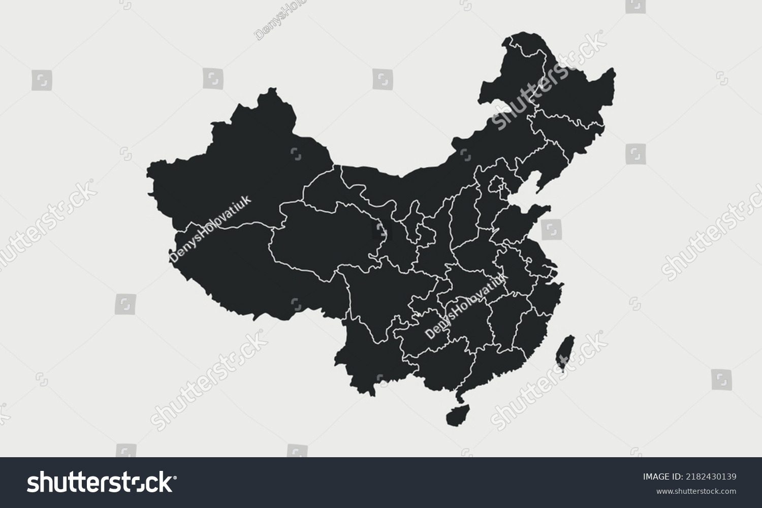 China Map Regions Isolated On White Stock Vector (Royalty Free ...