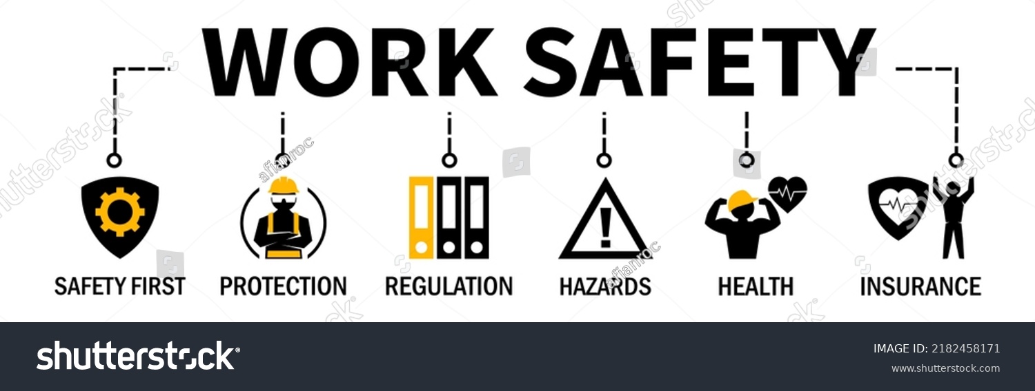 Work Safety Banner Web Concept Protections Stock Vector (Royalty Free ...