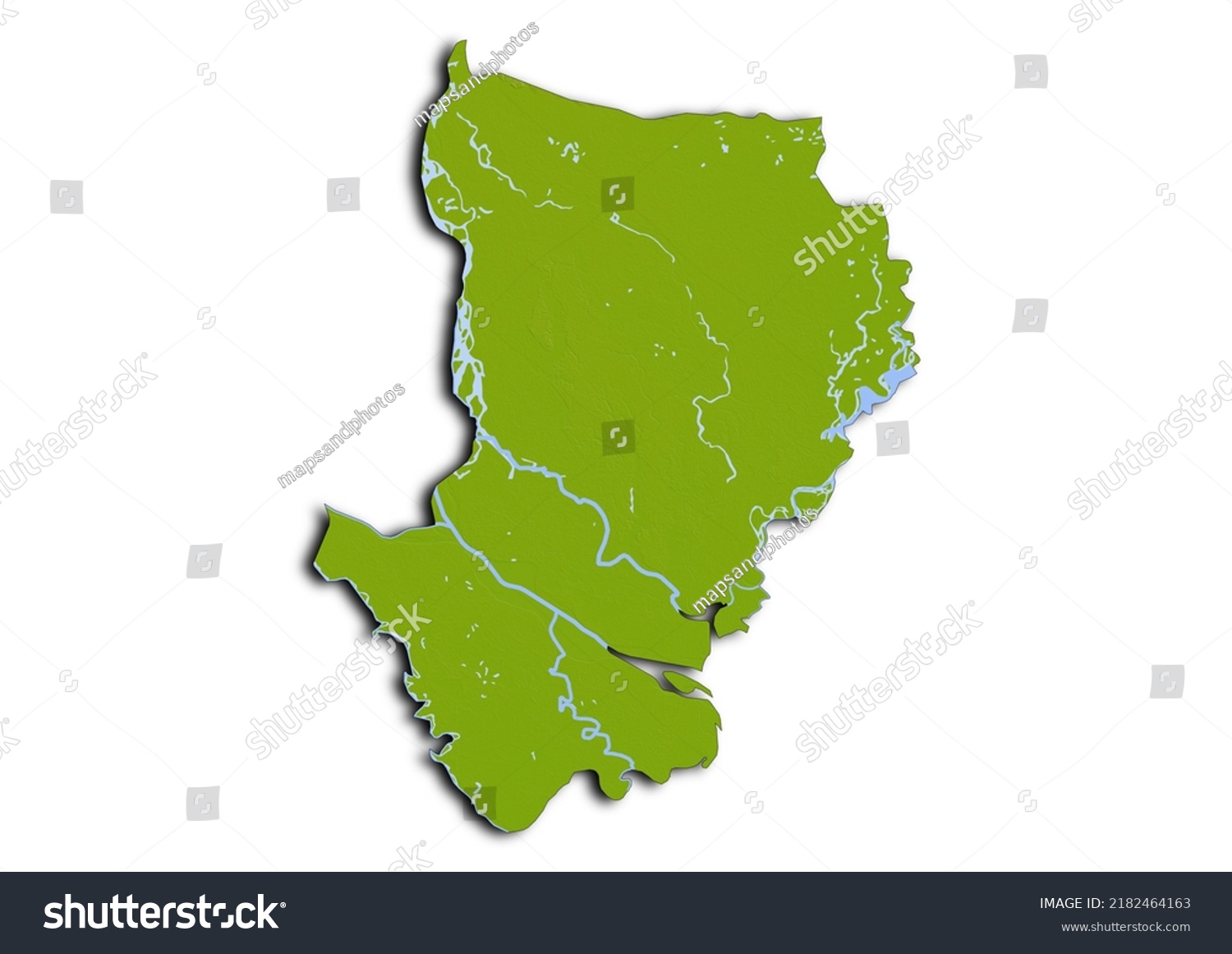 Dhaka Division Bangladesh Map Shaded Relief Stock Illustration ...