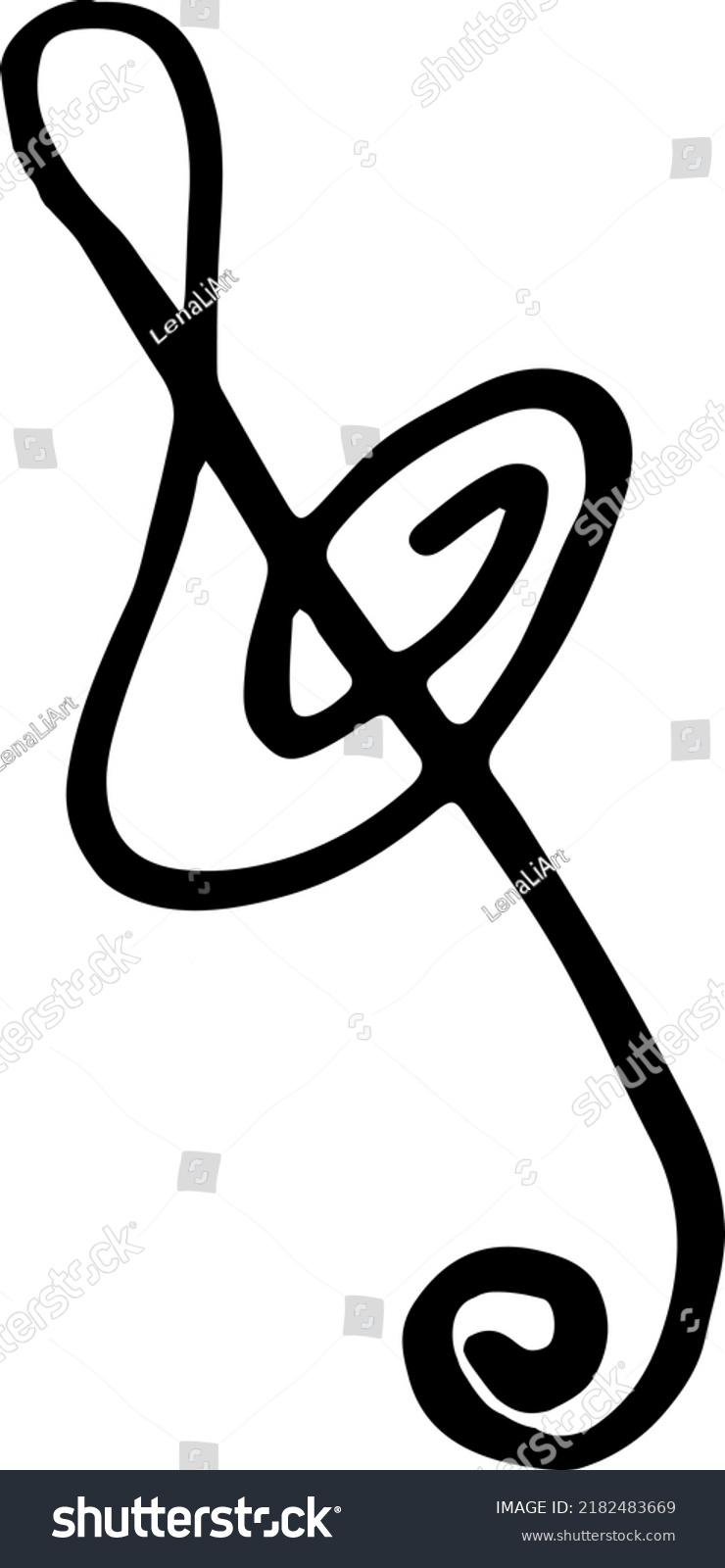 Treble Clef Illustration Handdrawn Doodles Illustration Stock Vector ...