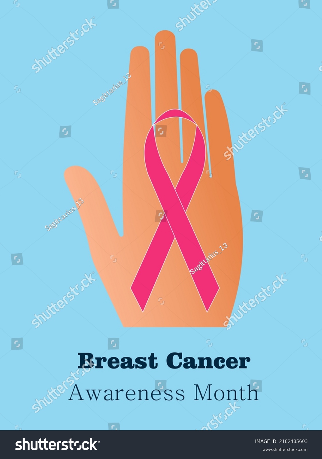 Breast Cancer Awareness Month Pink Ribbon Stock Illustration 2182485603