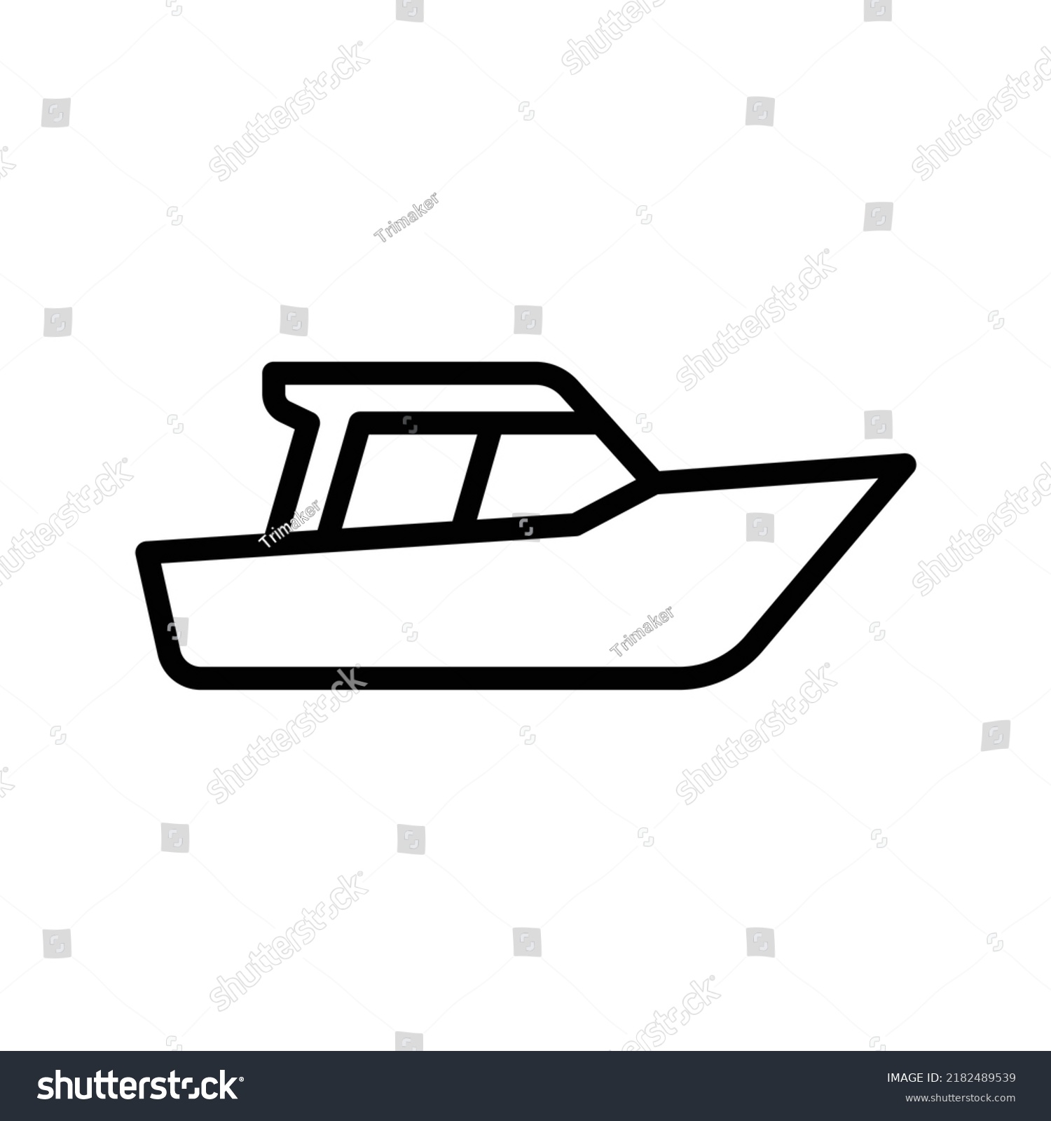 Boat Icon Line Art Style Design Stock Vector (Royalty Free) 2182489539 ...