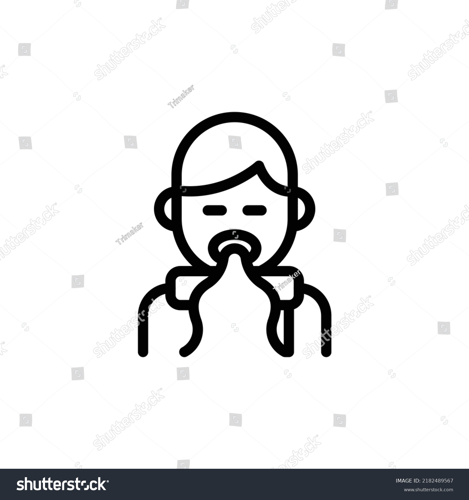 Vomit Icon Line Art Style Design Stock Vector (Royalty Free) 2182489567 ...