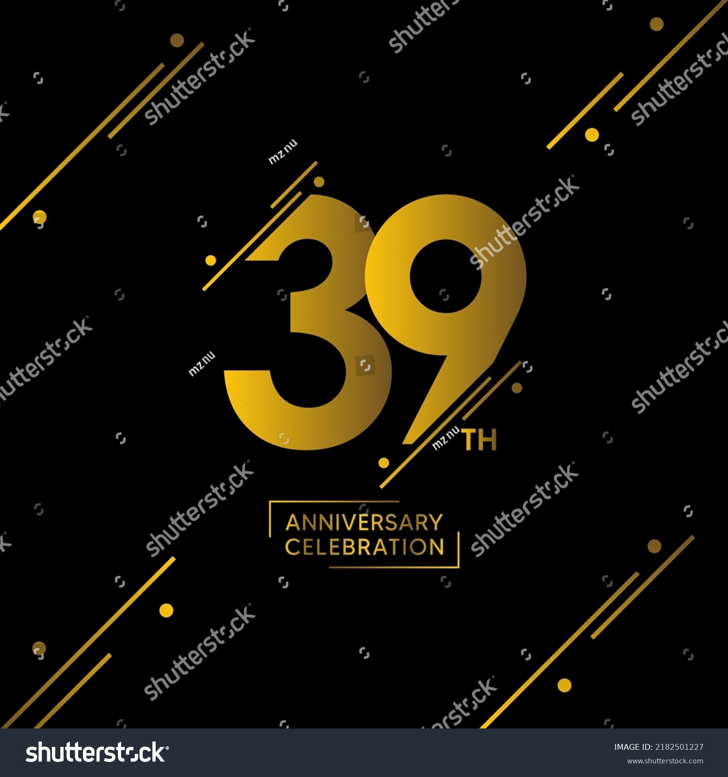 39 Year Anniversary Celebrations Logo Design Stock Vector (Royalty Free ...