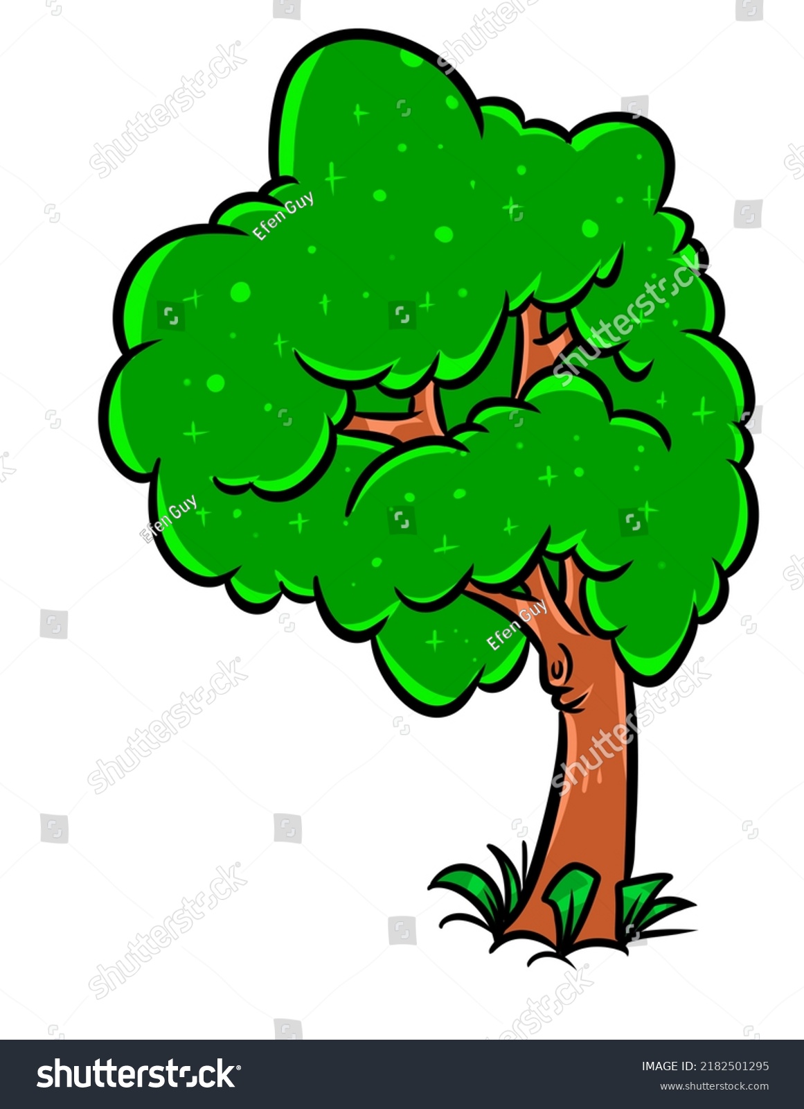 Tree Isolated Clipart Cartoon Illustration Clipart Stock Illustration ...