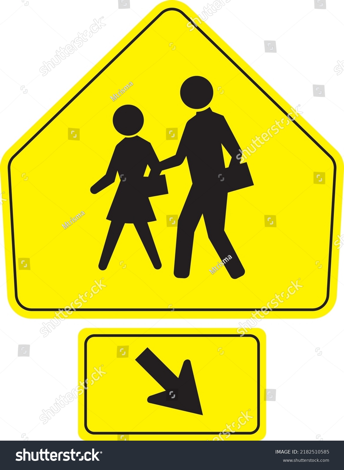 Caution School Crossing Sign Vector Stock Vector (royalty Free 