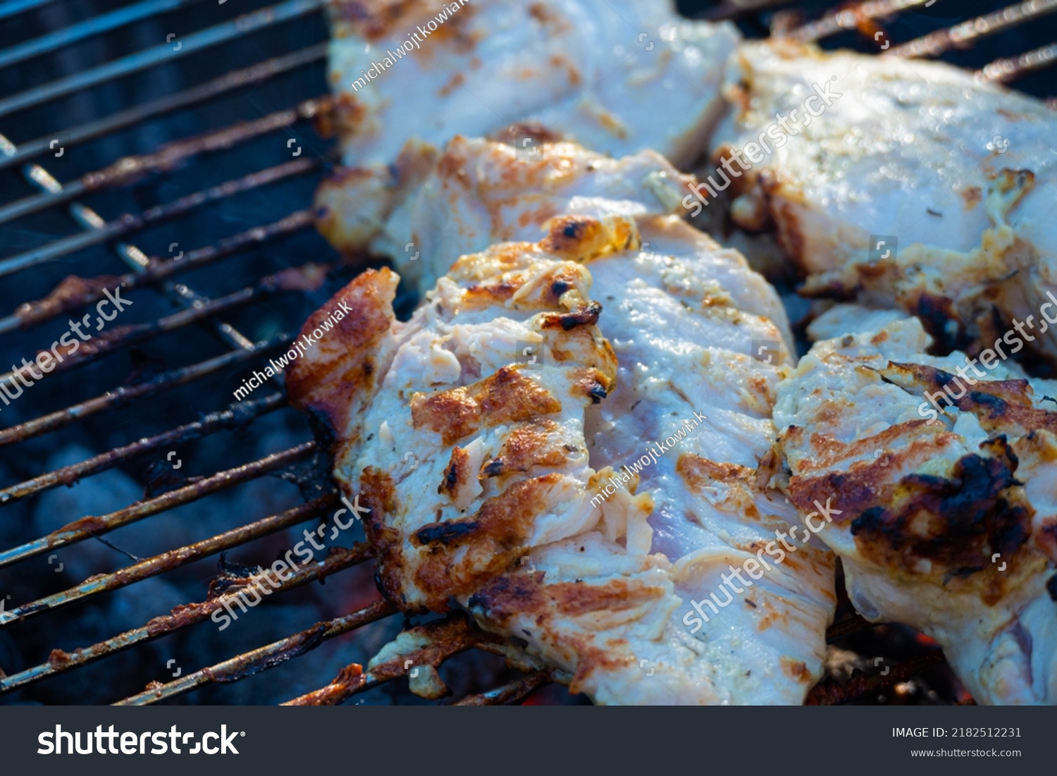 Unhealthy Disgusting Burnt Chicken Meat On Stock Photo 2182512231 ...