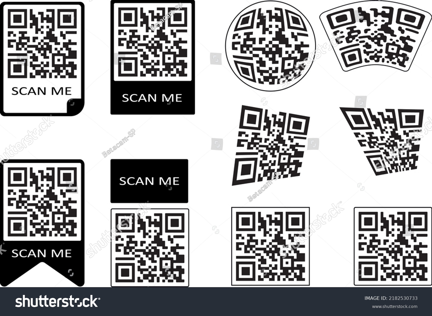 Template Frames Qr Code Text Scan Stock Vector (Royalty Free ...