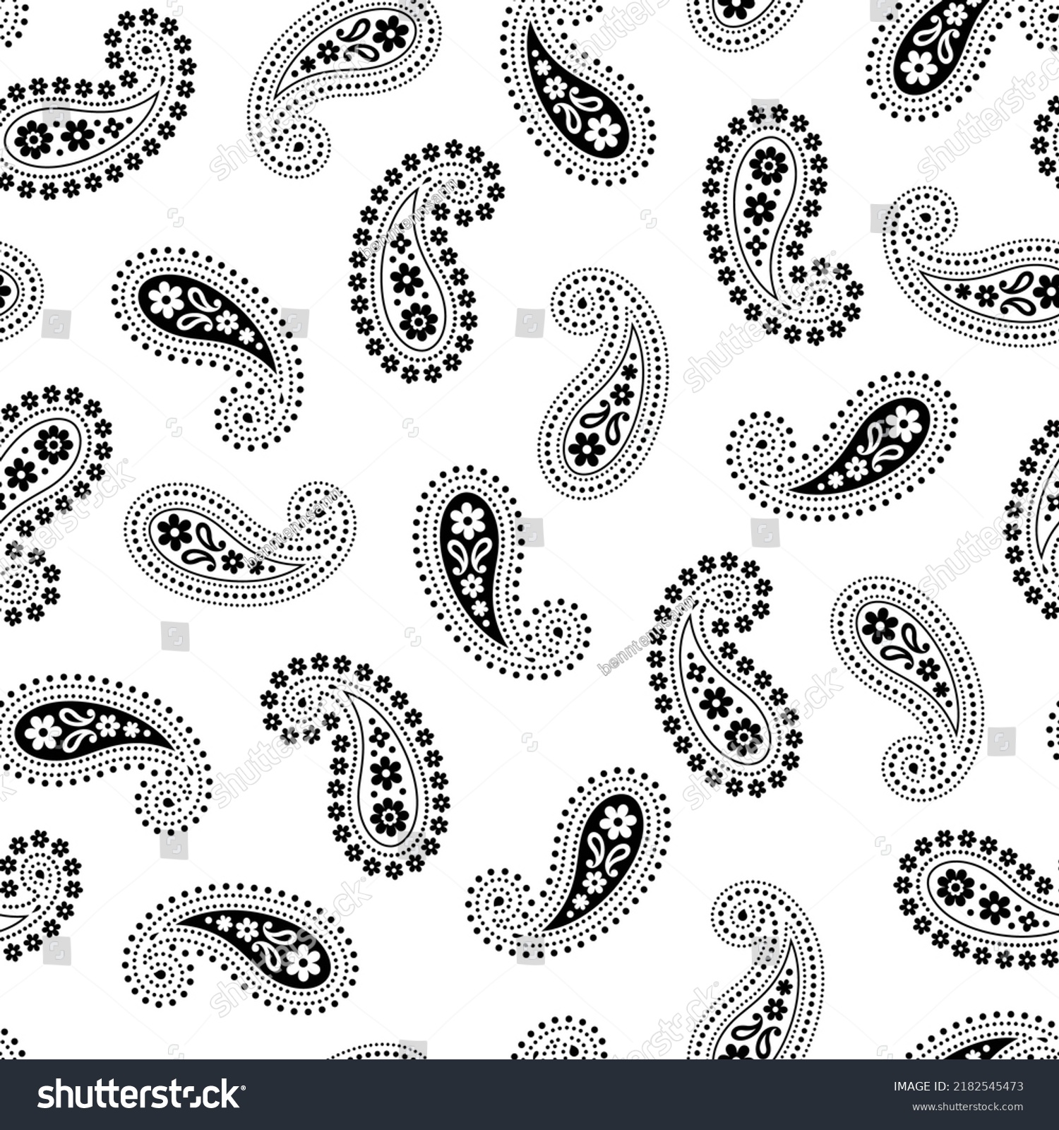 Cute Simple Paisley Seamless Pattern Stock Vector (Royalty Free ...