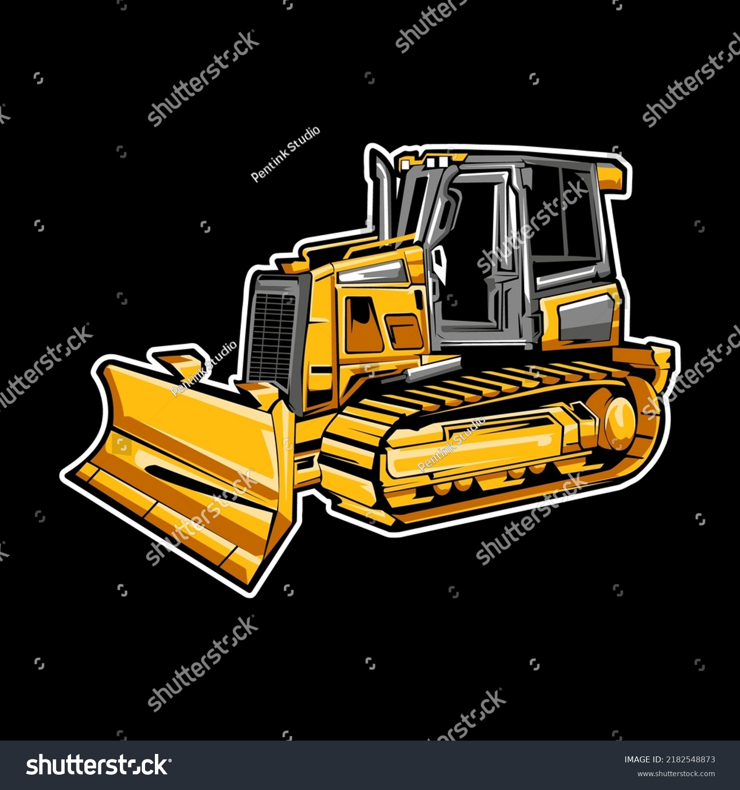 Bulldozer Construction Equipment Machine Vector Stock Vector (Royalty ...