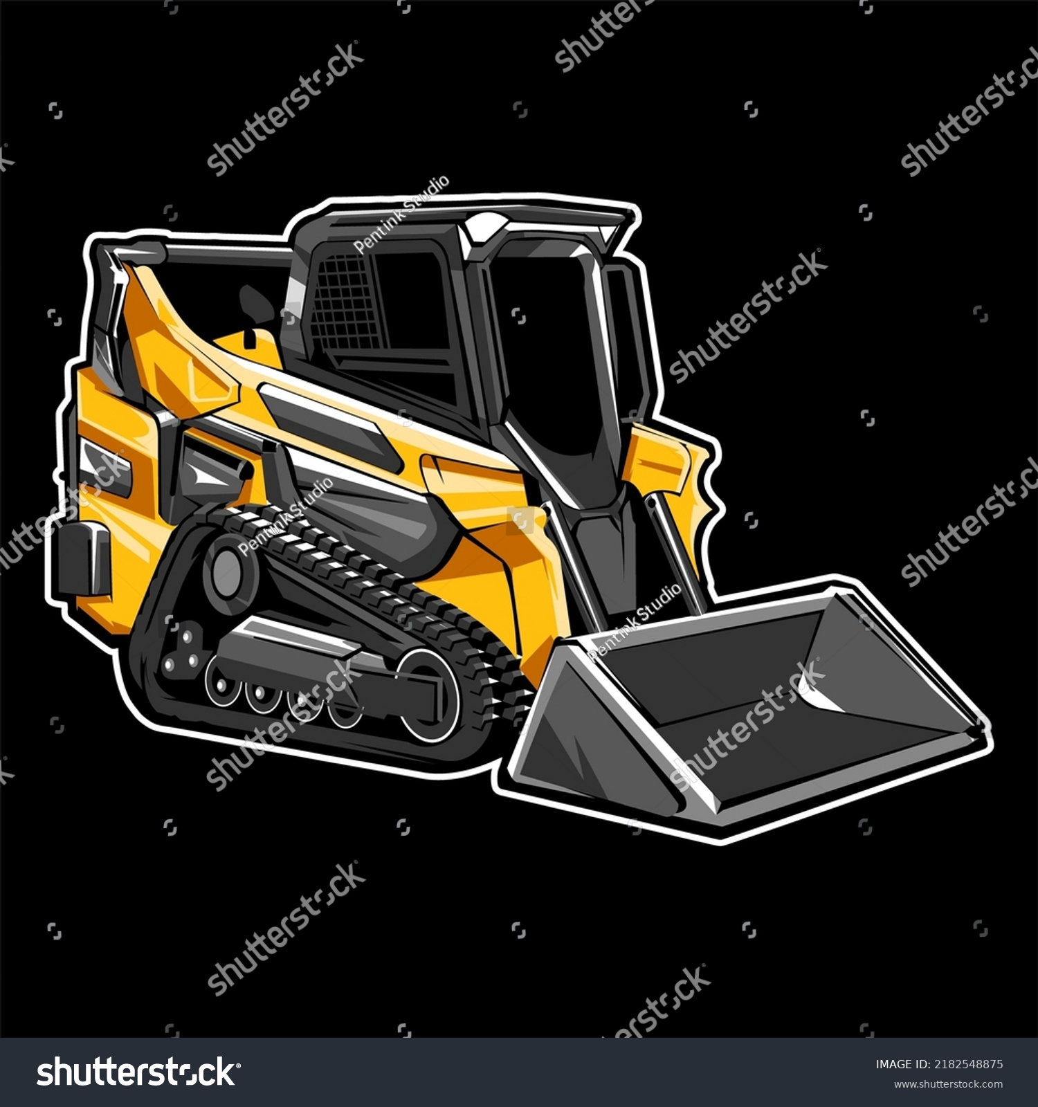 Track Loader Construction Equipment Gear Vector Stock Vector (Royalty ...