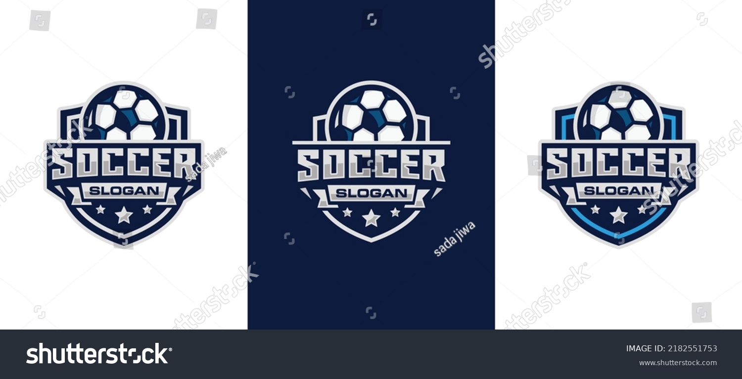 Soccer Team Emblem Logo Set Design Stock Vector (Royalty Free ...